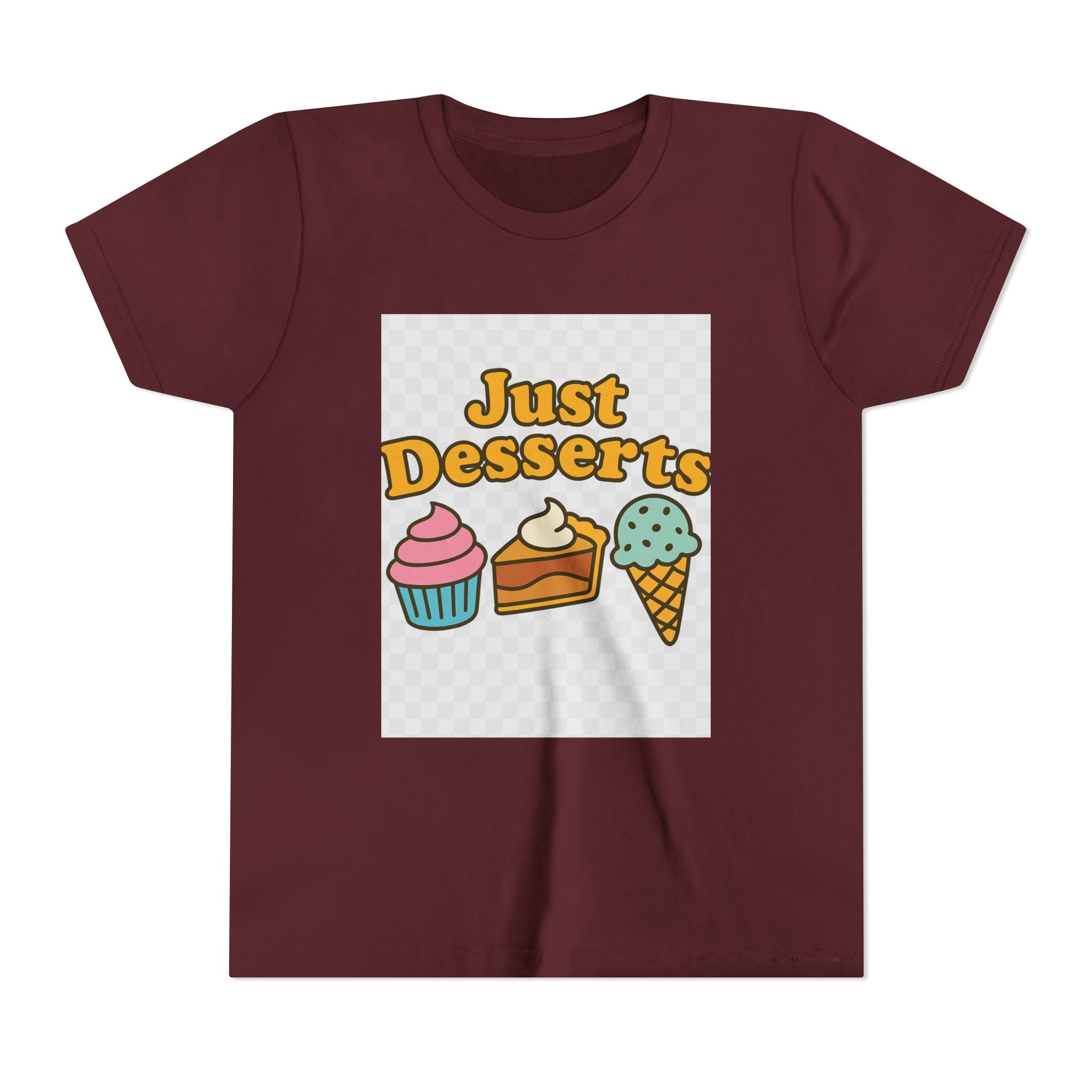 Youth Short Sleeve Tee - Just Desserts Ice Cream and Cupcake Graphic T-Shirt