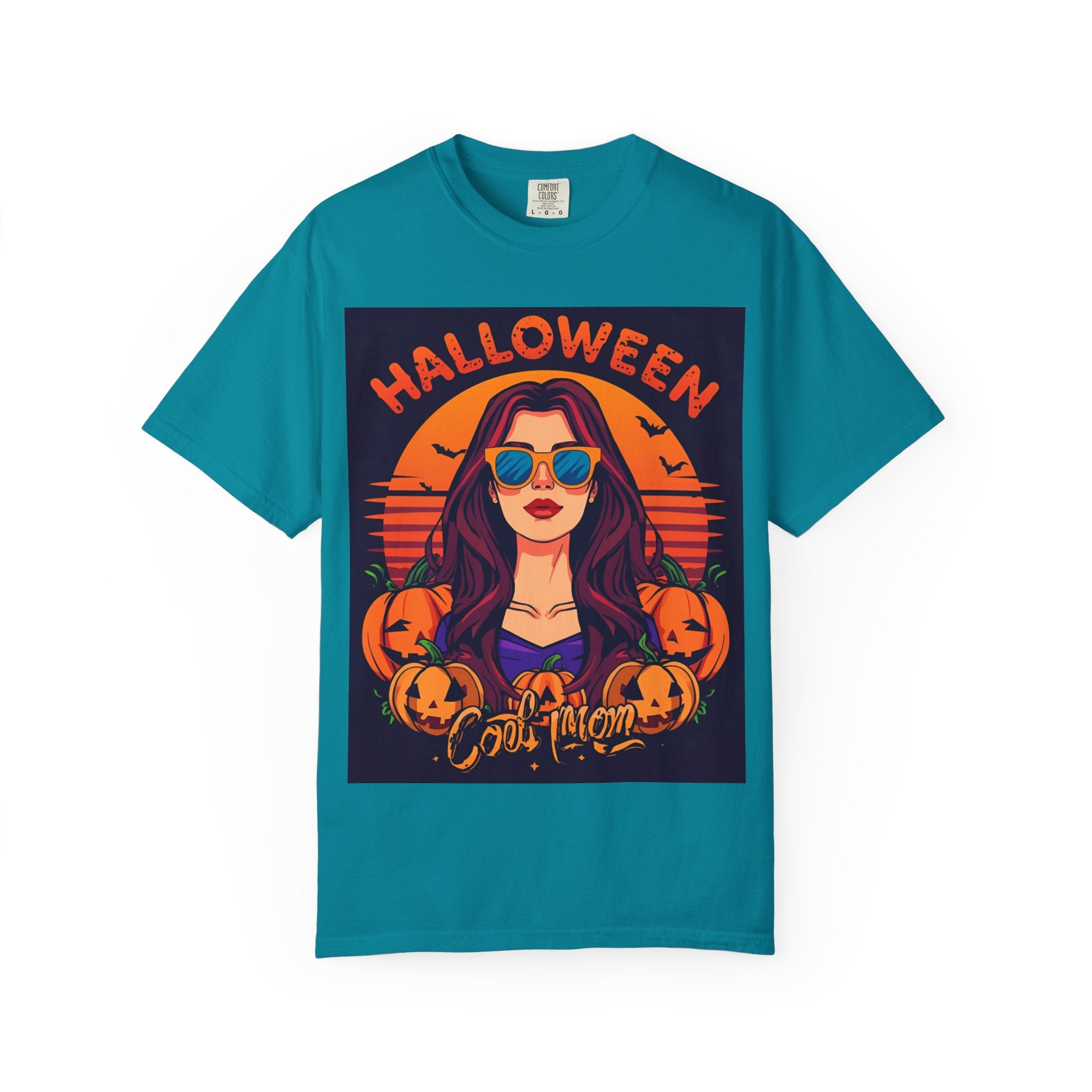 Halloween Cool Mom T-Shirt, Unisex Garment-Dyed Tee, Spooky Season Apparel, Fall Fashion, Halloween Costume Shirt