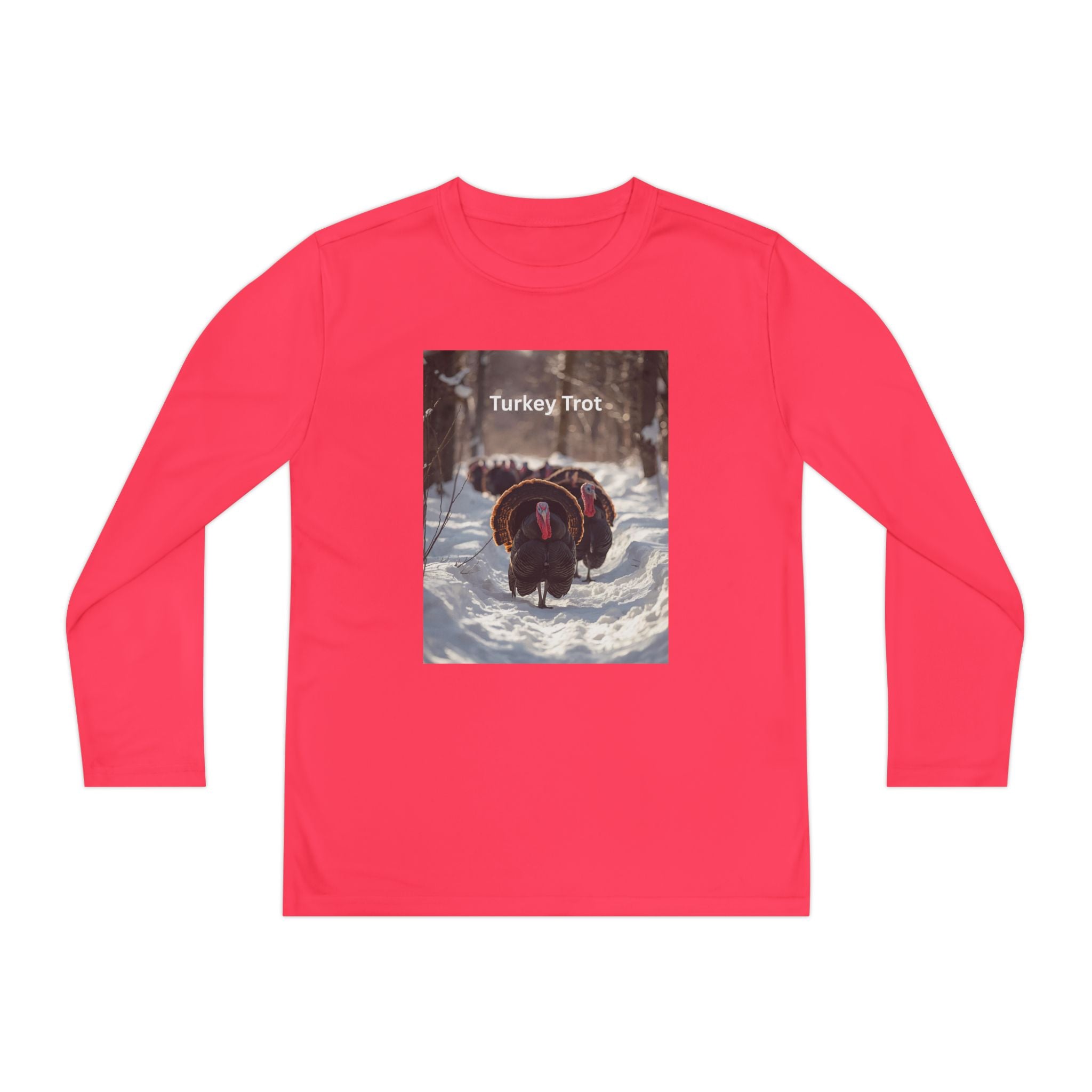 Youth Long Sleeve Turkey Trot Tee, Thanksgiving Shirt, Kids Running Shirt, Fall Apparel, Holiday Graphic Tee, Gift for Young Athletes