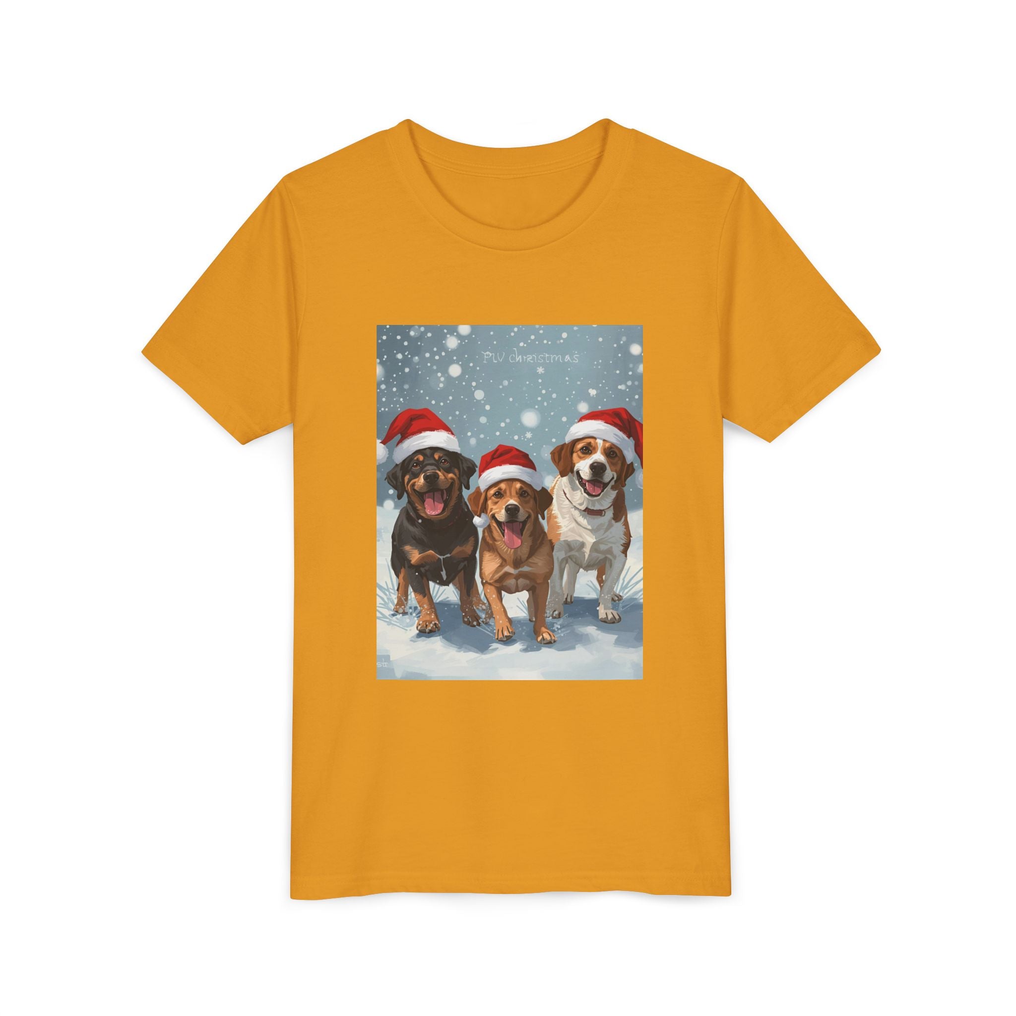 Cute Christmas Dogs Youth Short Sleeve Tee