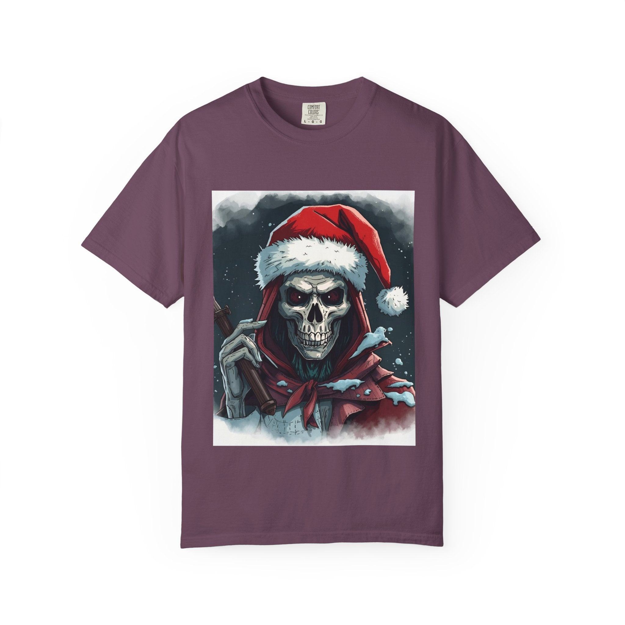 Spooky Santa Skull Graphic T-Shirt - Unisex Holiday Apparel, Christmas Gift, Casual Wear, Graphic Tee, Halloween Shirt