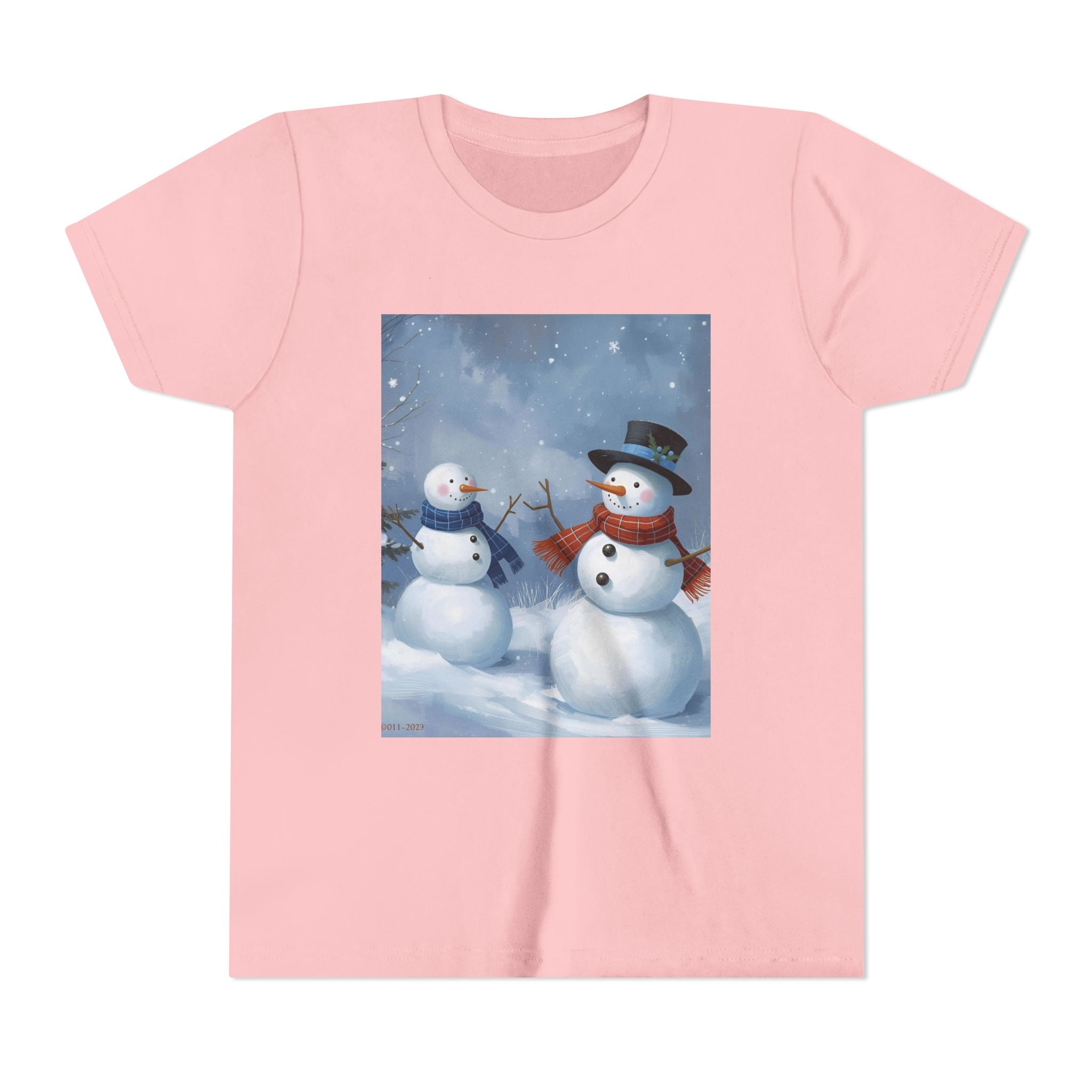 Christmas Snowman Family Youth Short Sleeve Tee