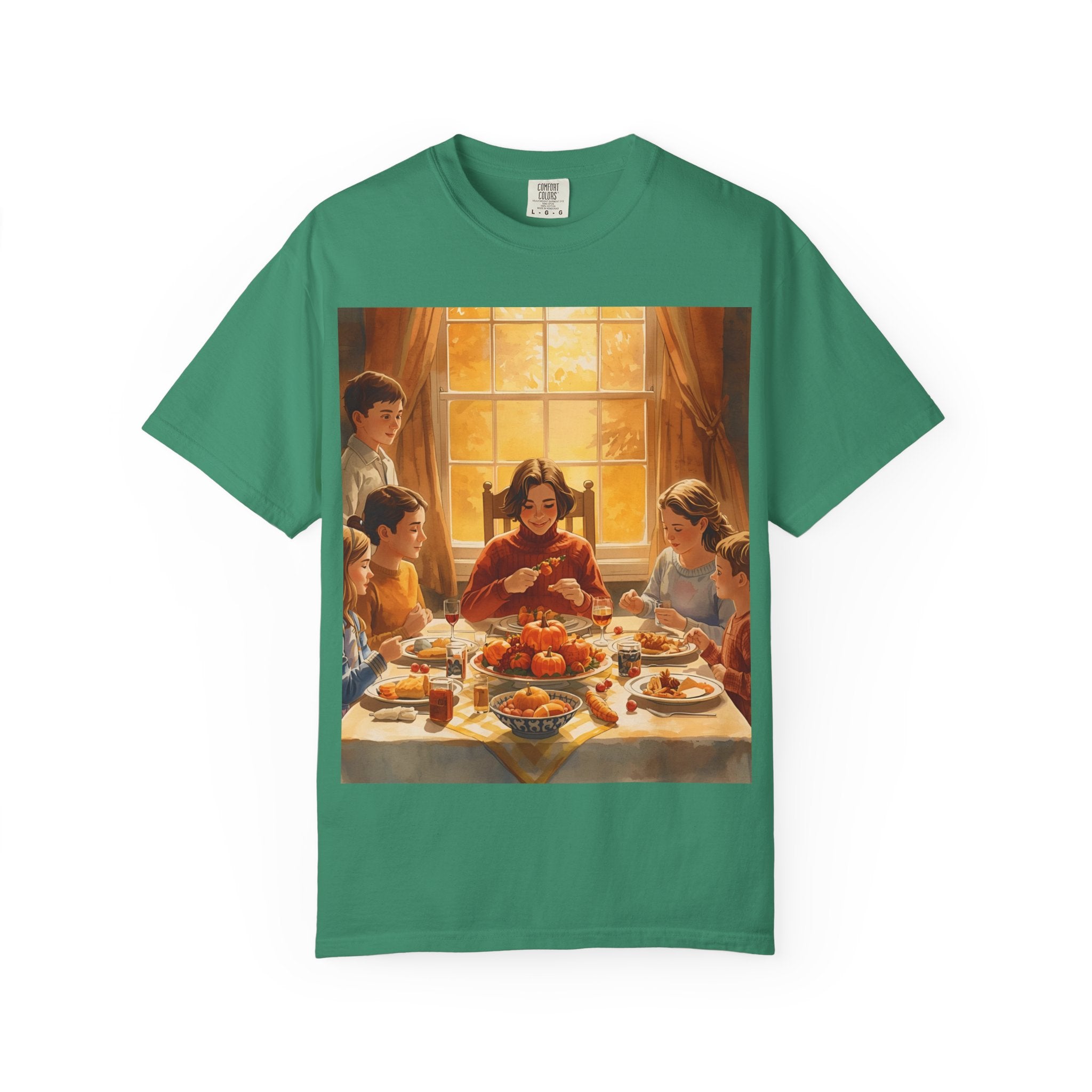 Thankful Family Dinner T-shirt, Unisex Tee, Fall Apparel, Cozy Top, Gift for Thanksgiving Lovers, Family Gathering Shirt