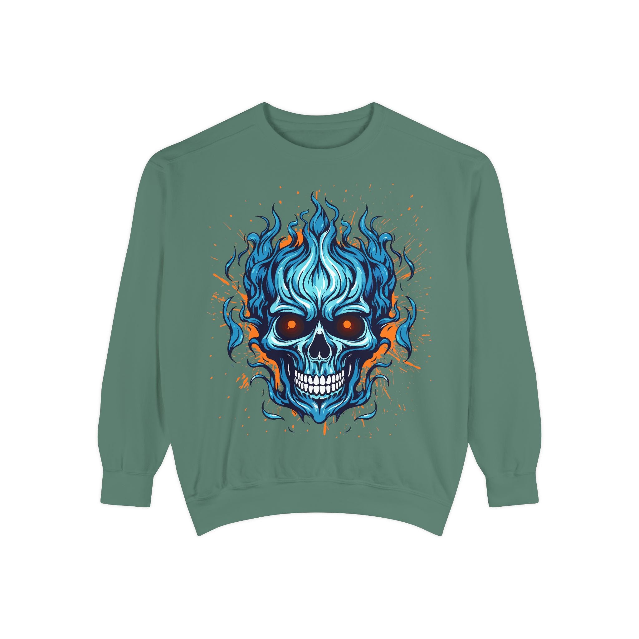 Blue Skull Unisex Garment-Dyed Sweatshirt