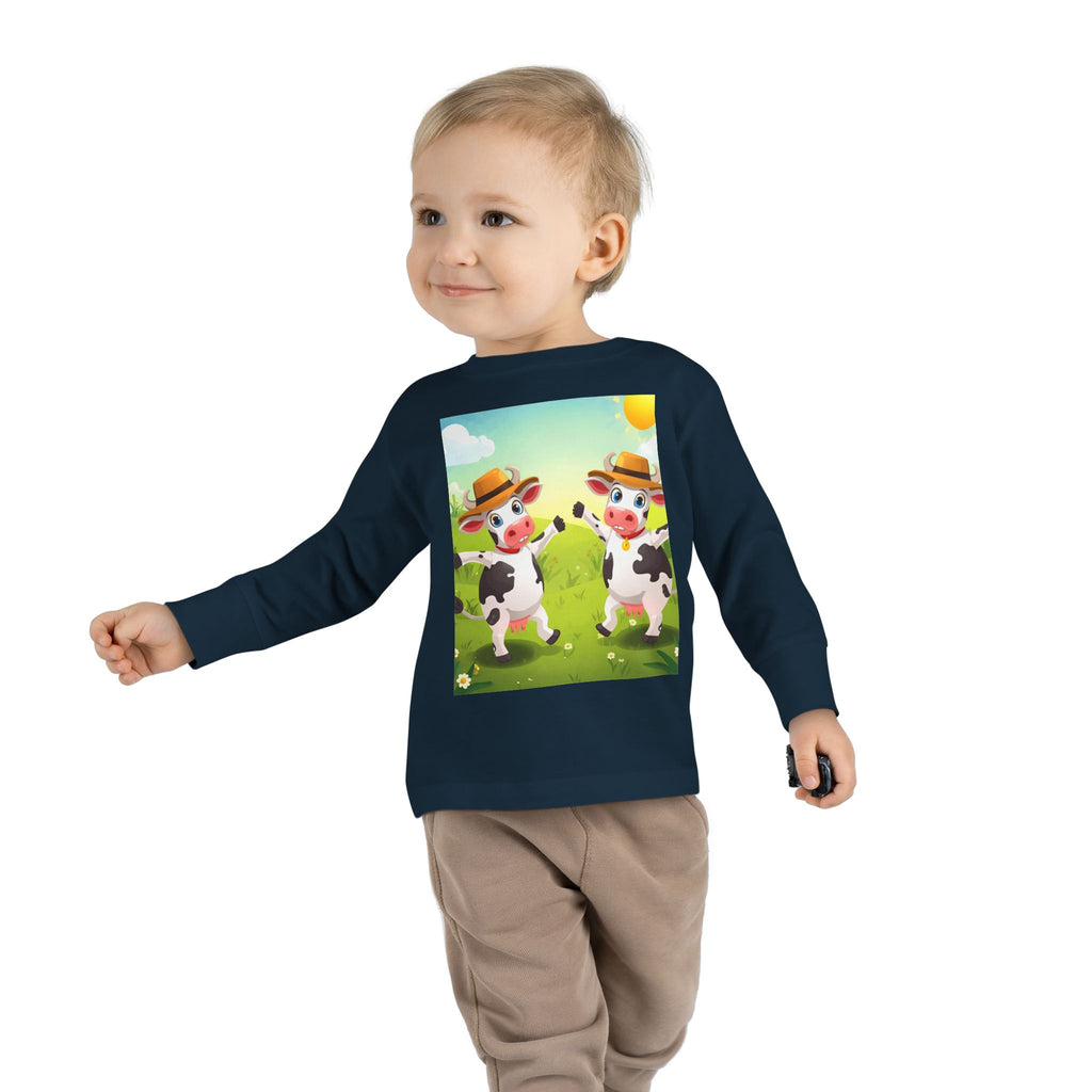 Cute Cows Farm Fun Toddler Long Sleeve Tee