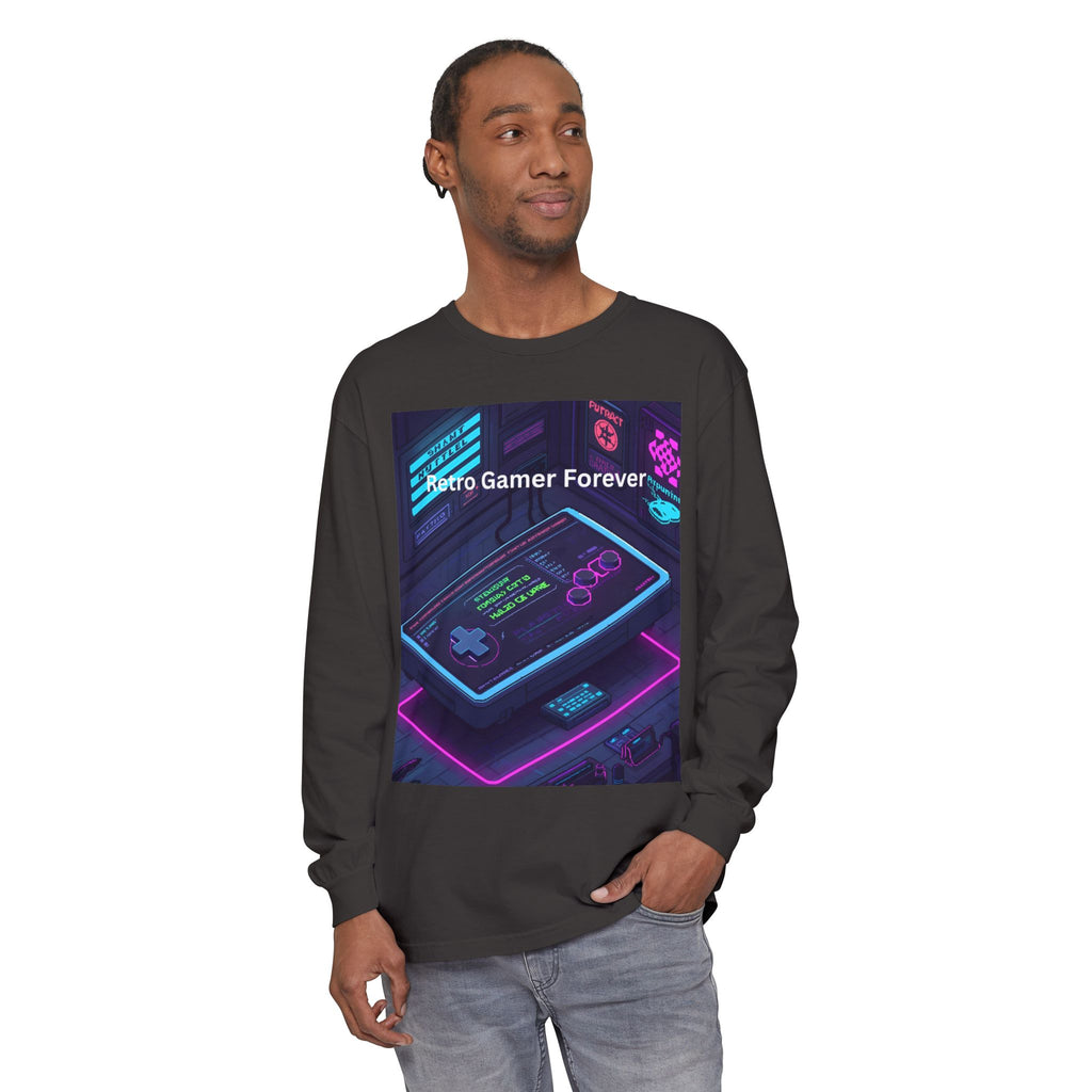 Retro Game Controller Unisex Garment-dyed Long Sleeve T-Shirt