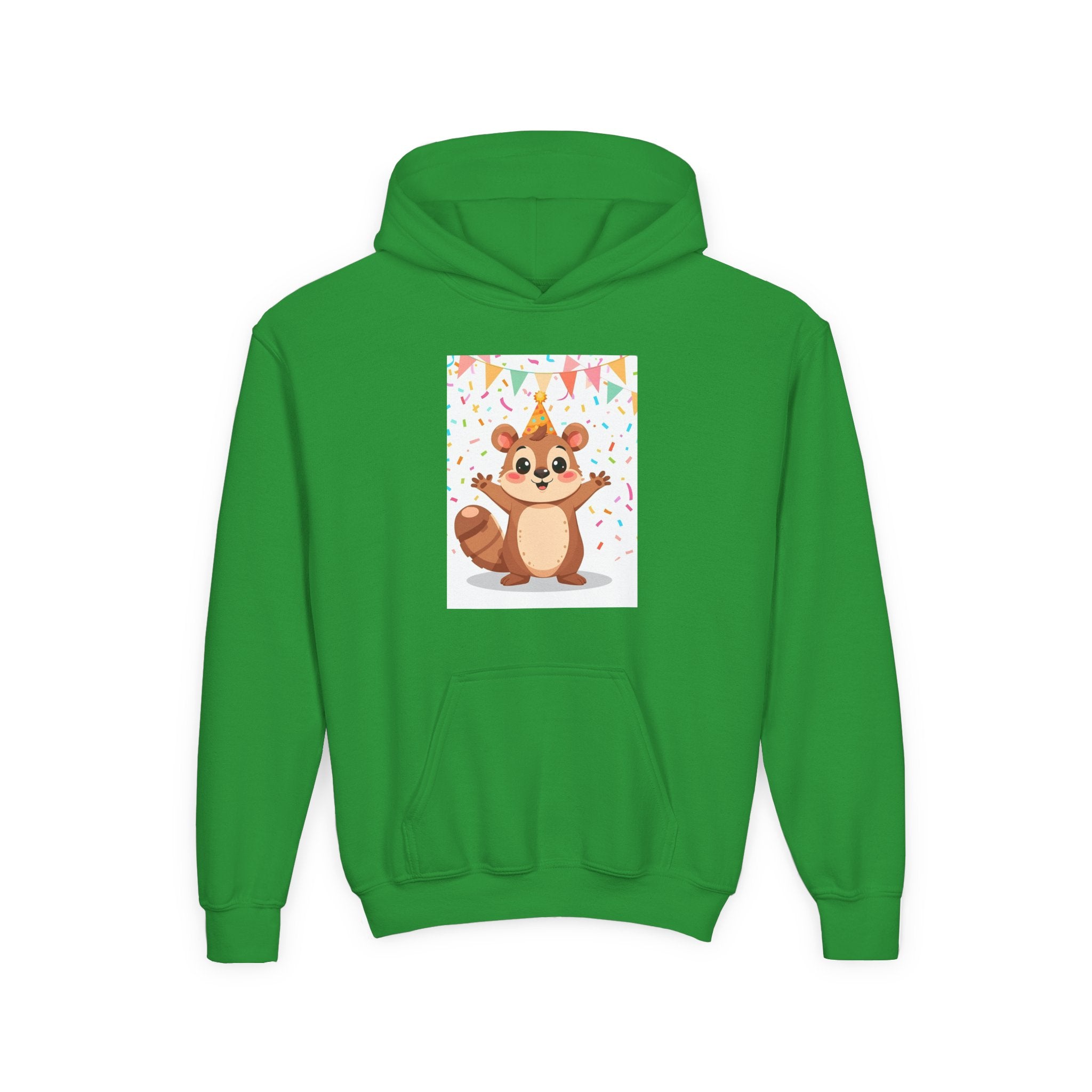 Party Animal With Squirl Youth Heavy Blend Hooded Sweatshirt