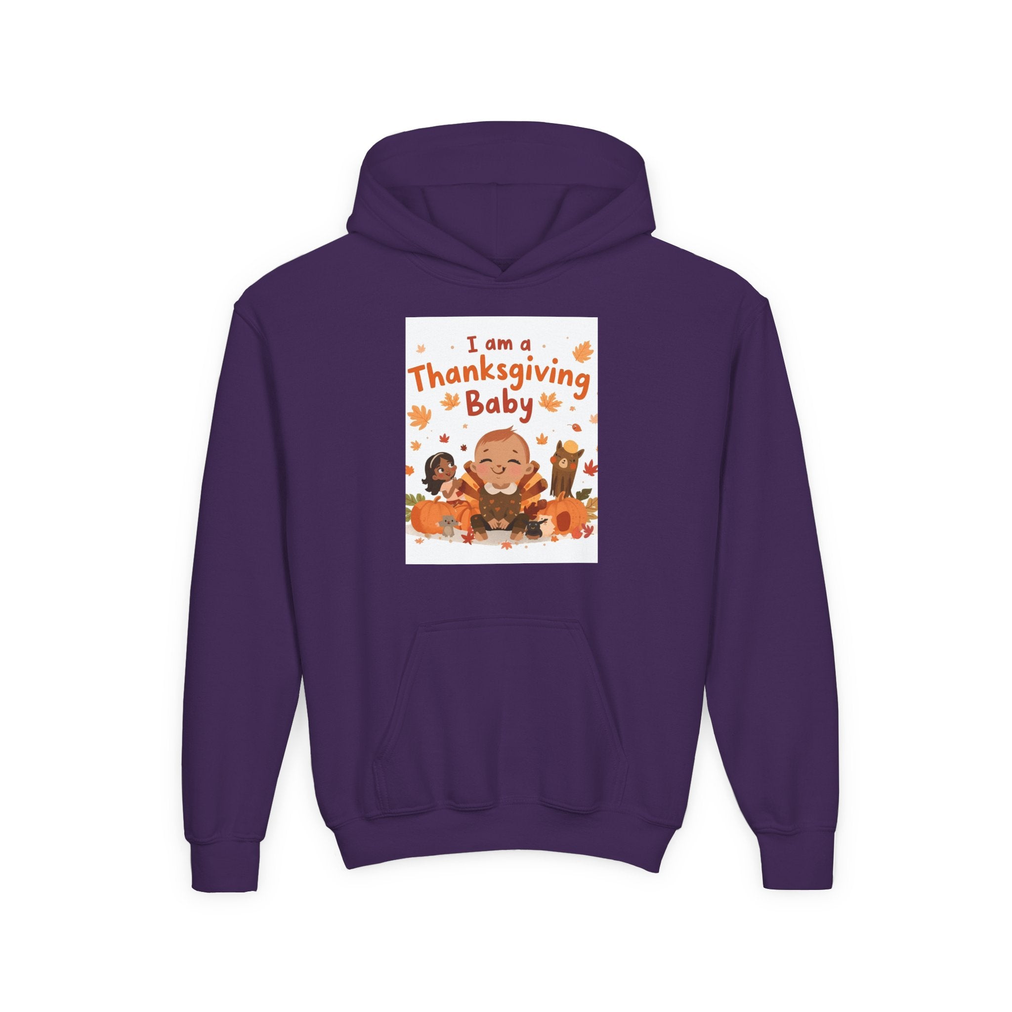 I'm A Thanksgiving Baby Youth Heavy Blend Hooded Sweatshirt