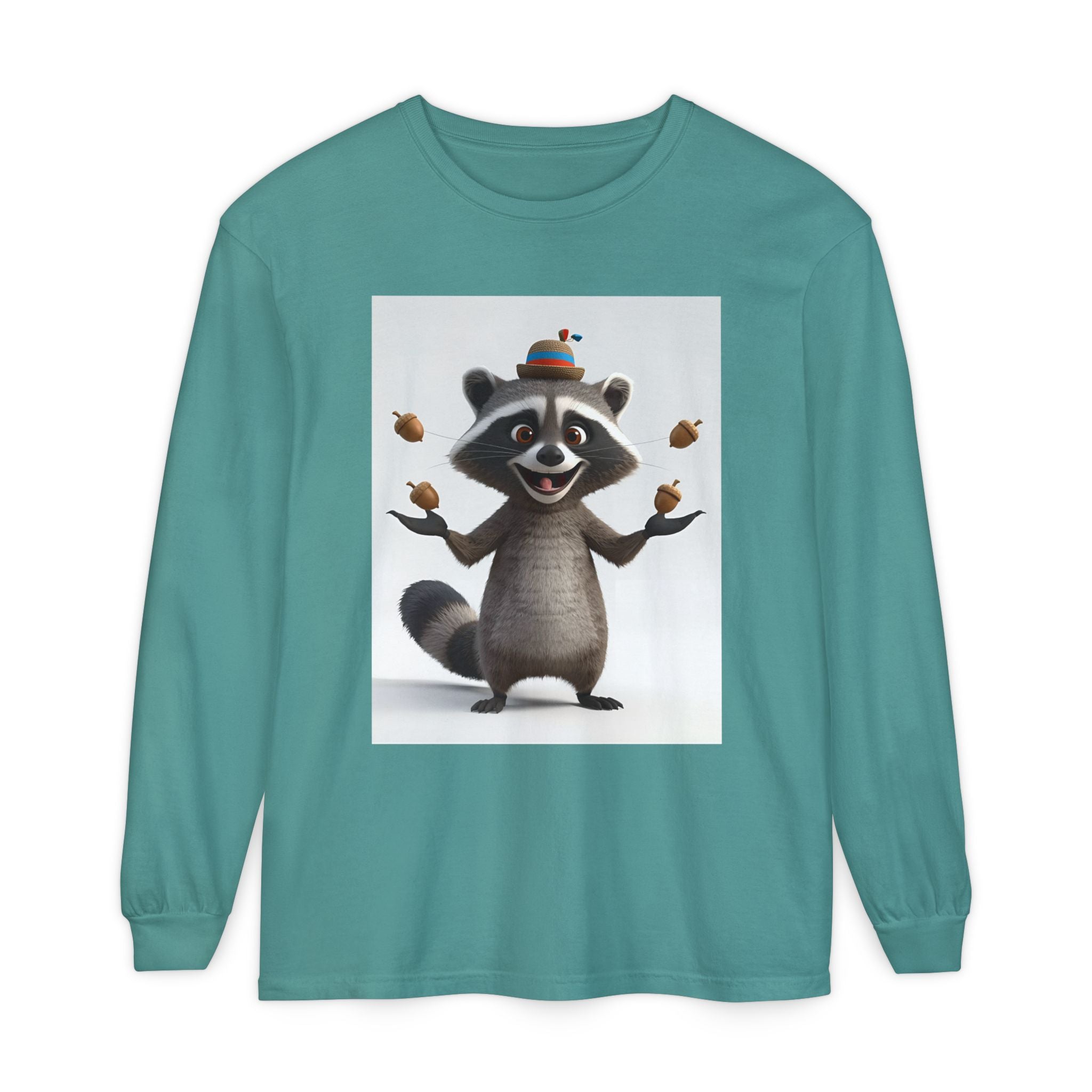Raccoon Unisex Garment-dyed Long Sleeve T-Shirt