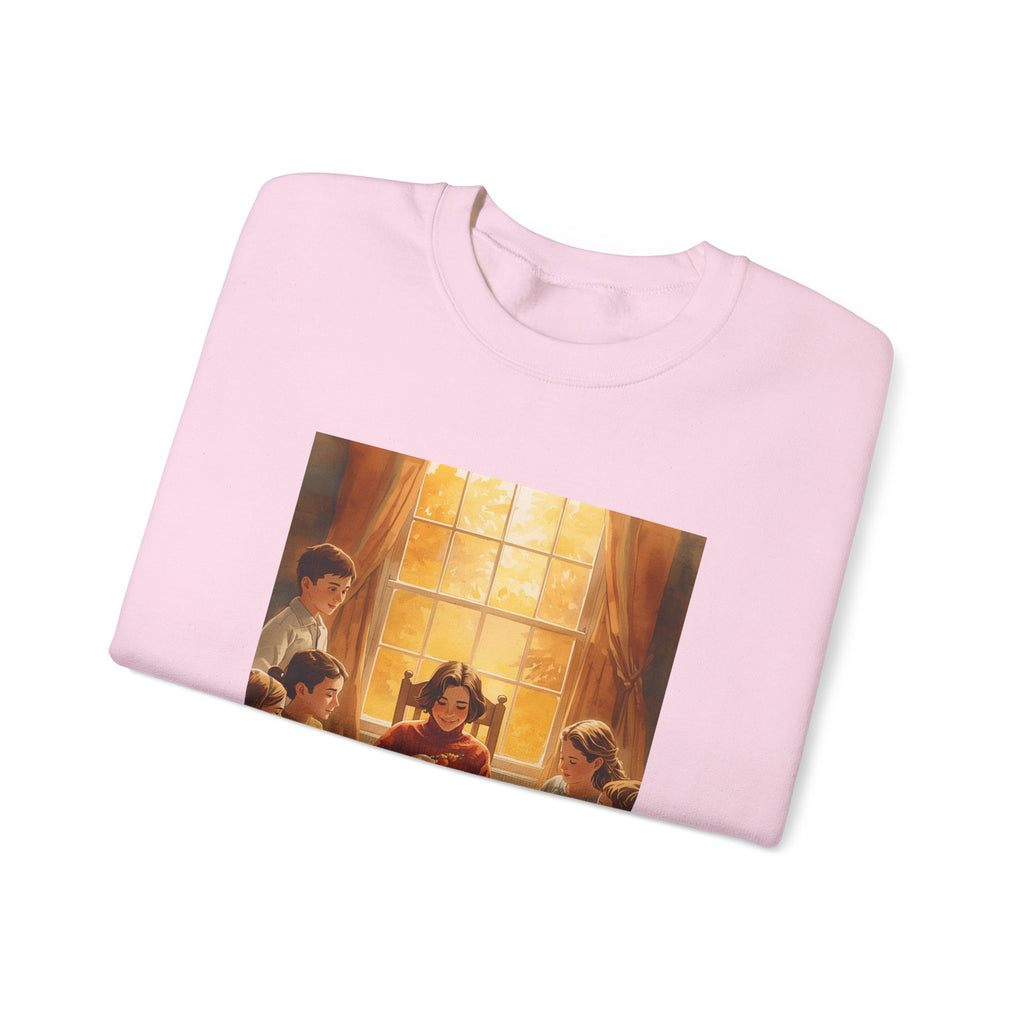 Cozy Family Dinner Crewneck Sweatshirt | Warm Winter Apparel, Casual Layering, Gift for Holidays, Family Gatherings, Nostalgic Artwork