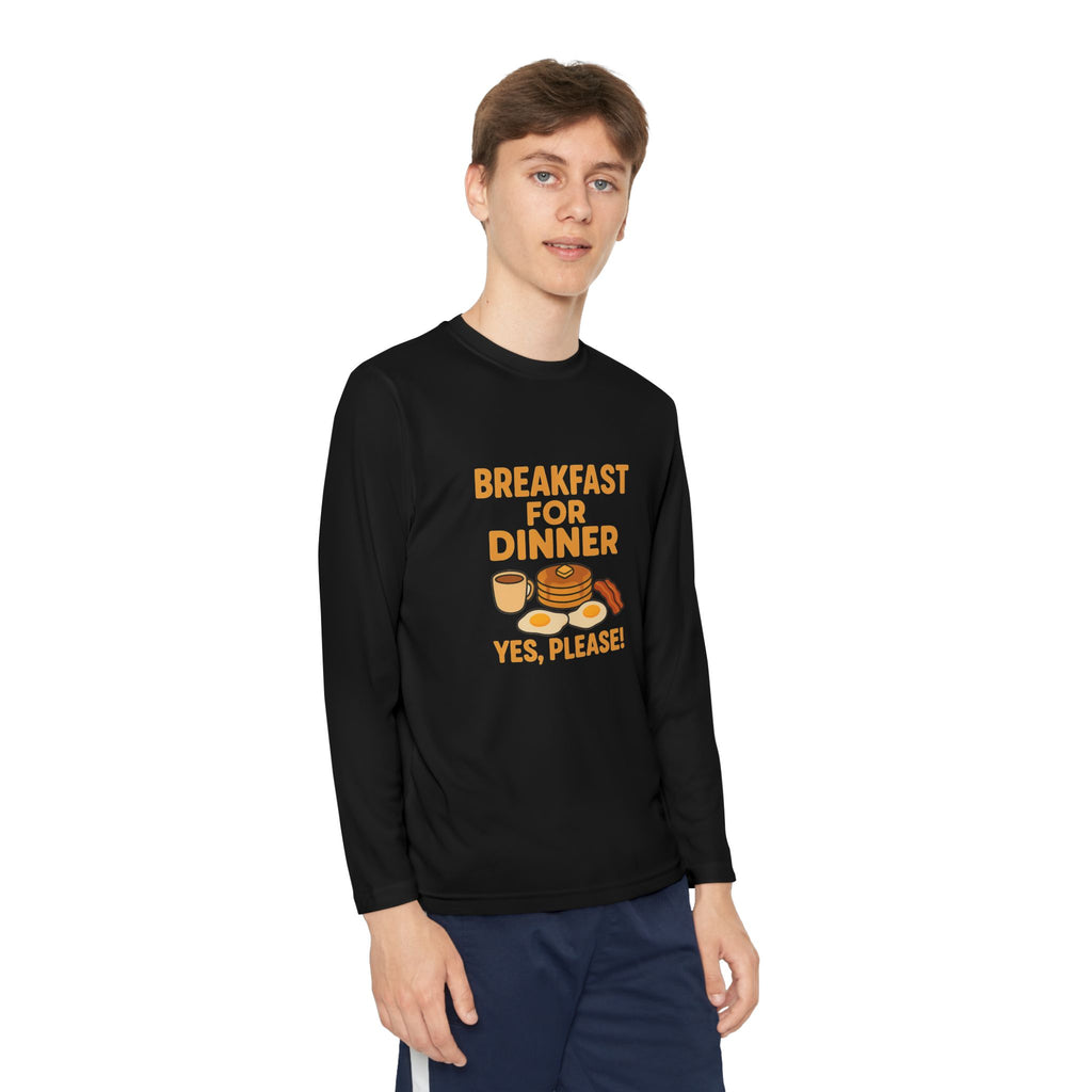 Breakfast For Dinner Youth Long Sleeve Competitor Tee