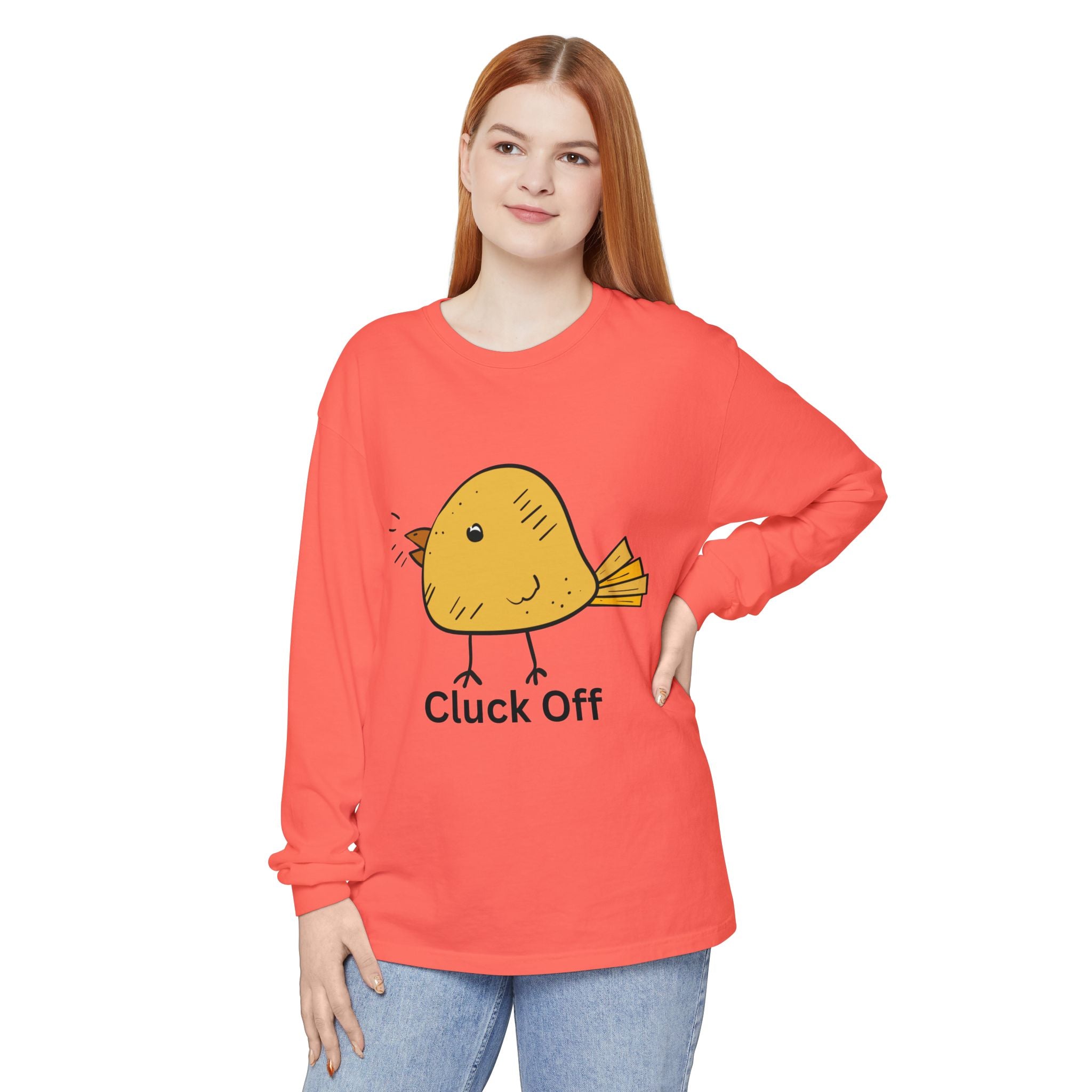 Cluck Off Unisex Garment-dyed Long Sleeve T-Shirt