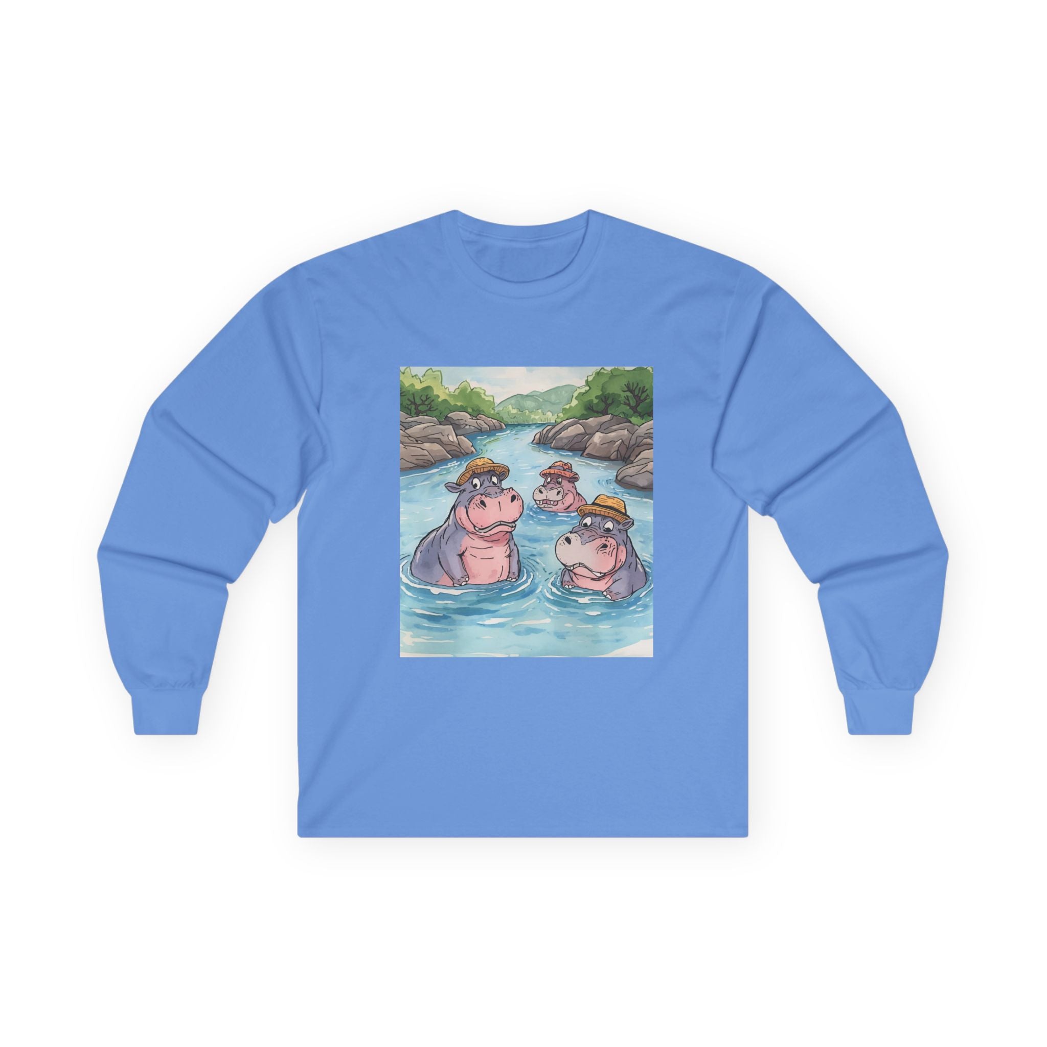 Hippo Cute Unisex Ultra Cotton Long Sleeve Tee