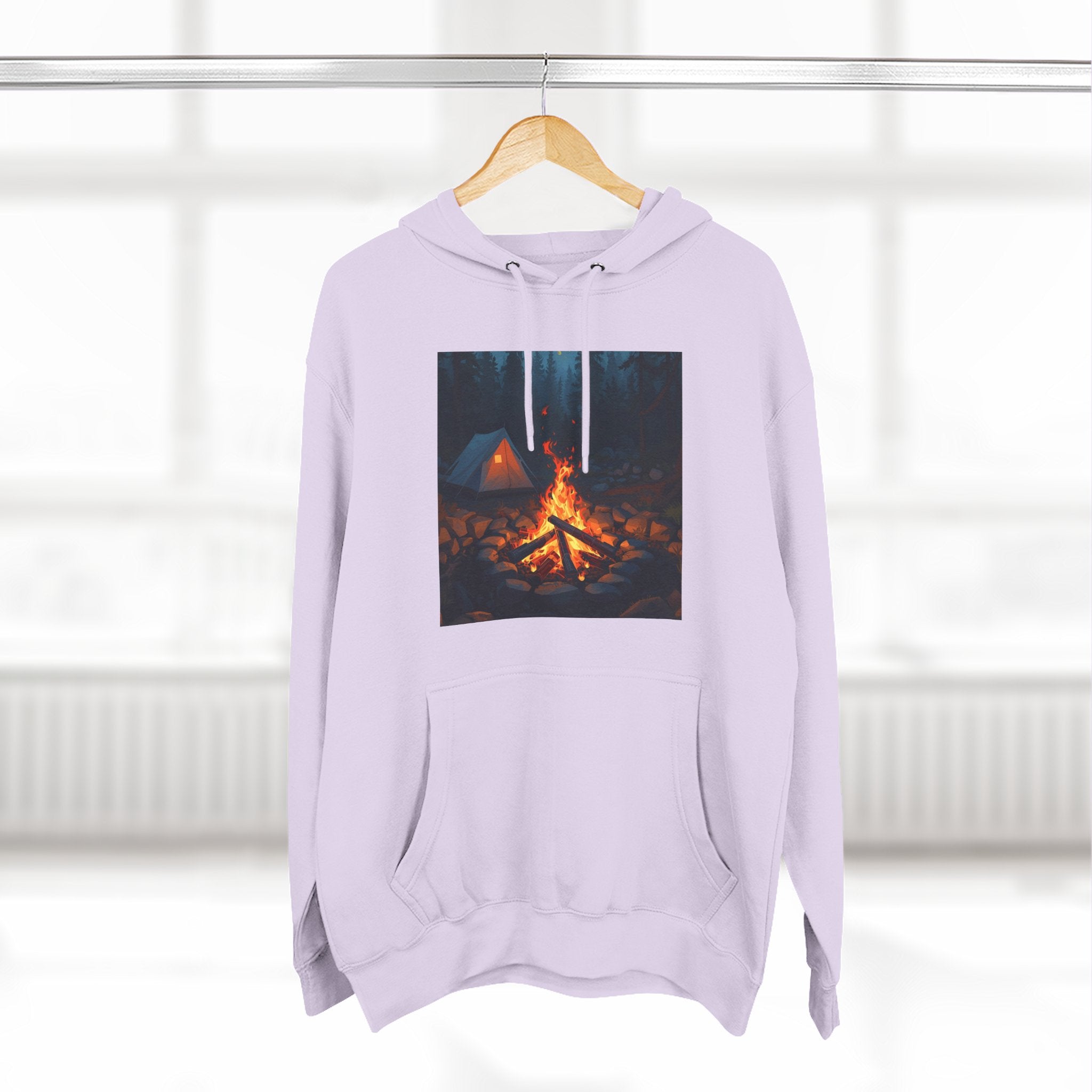 Cozy Campfire Fleece Hoodie, Outdoor Adventure Sweatshirt, Camping Gift, Warm Hoodie, Nature Lover Apparel