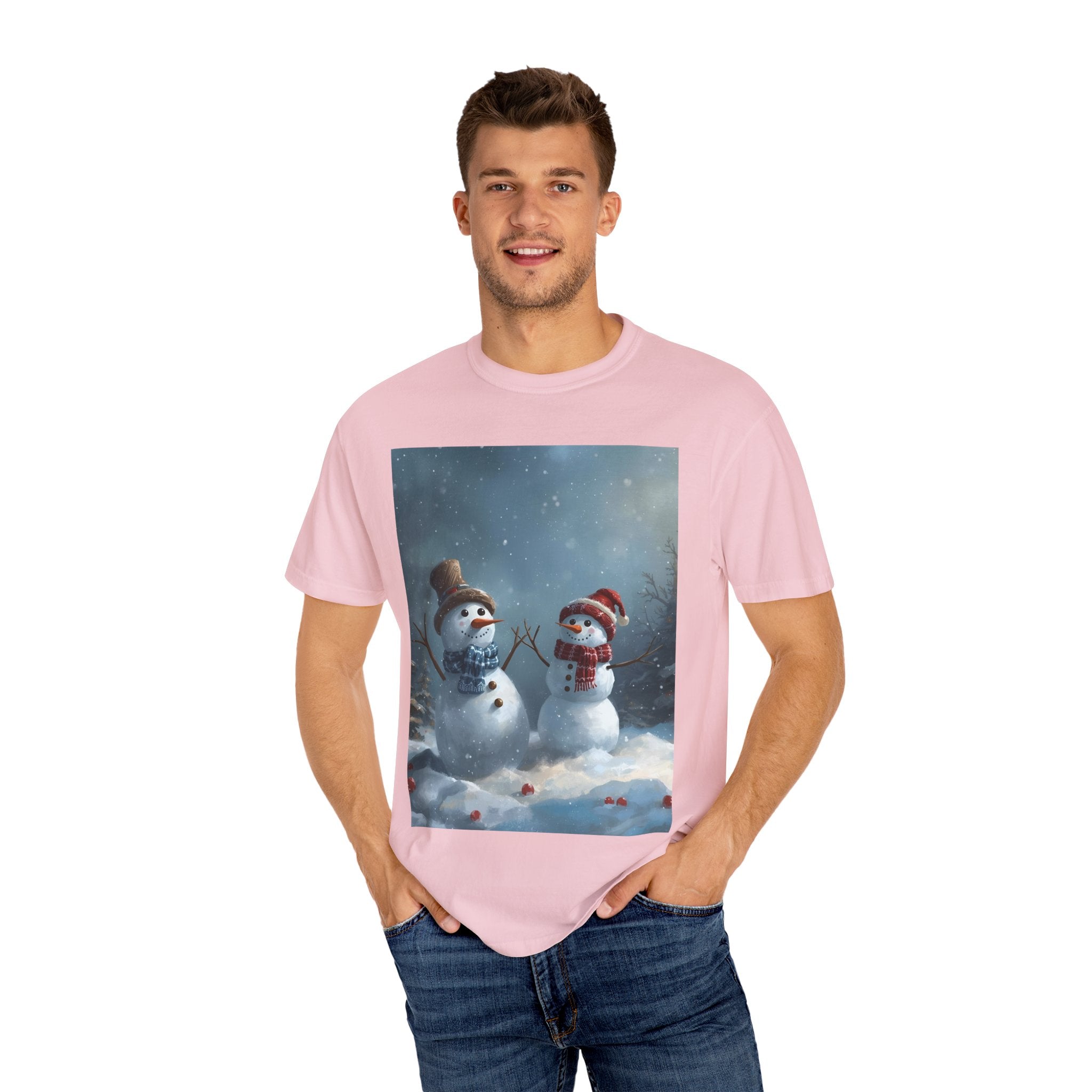 Christmas Winter Snowman T-Shirt, Festive Holiday Tee, Family Holiday Shirt, Cozy Winter Outfit, Seasonal Gift Idea