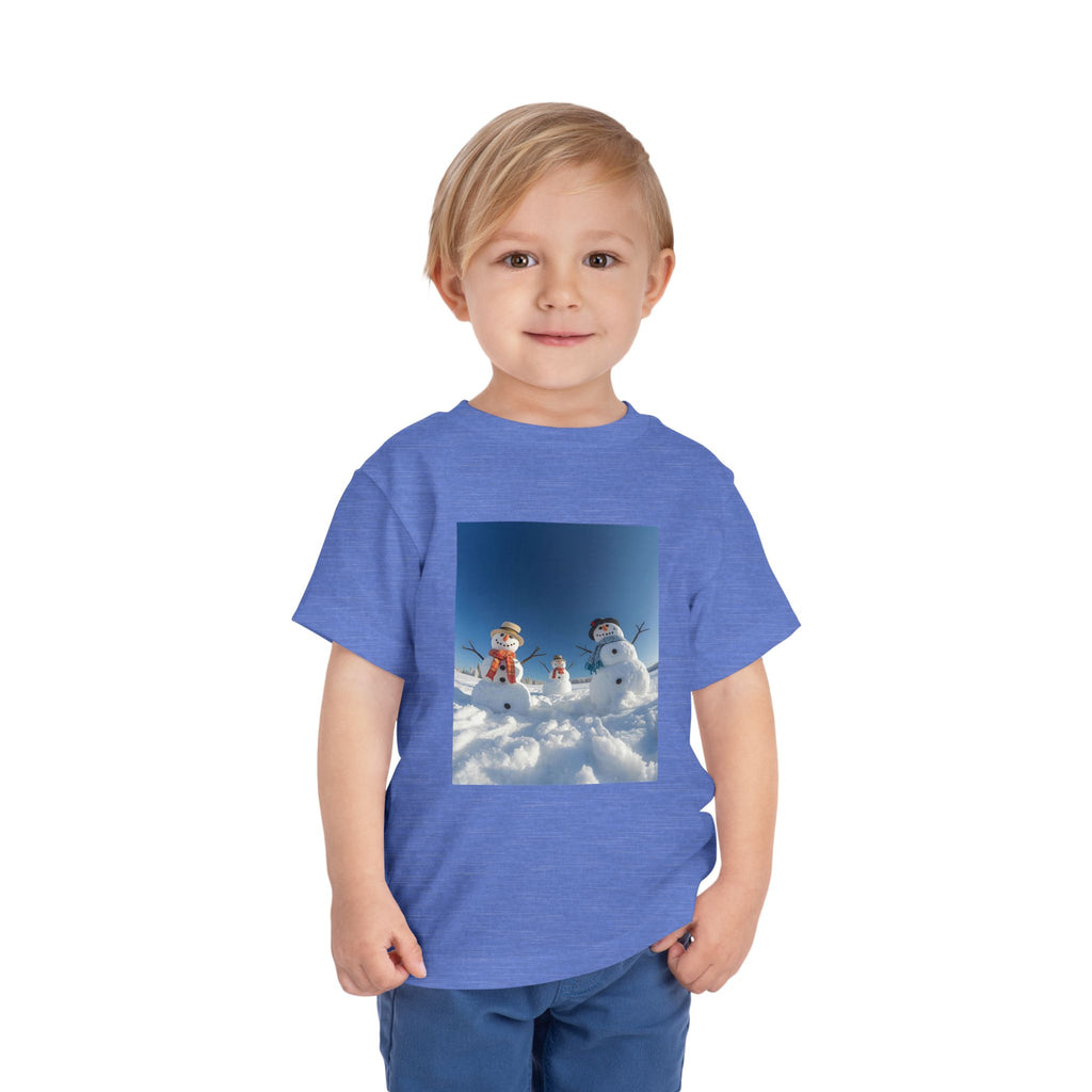 Festive Christmas Snowman Family Toddler Short Sleeve Tee
