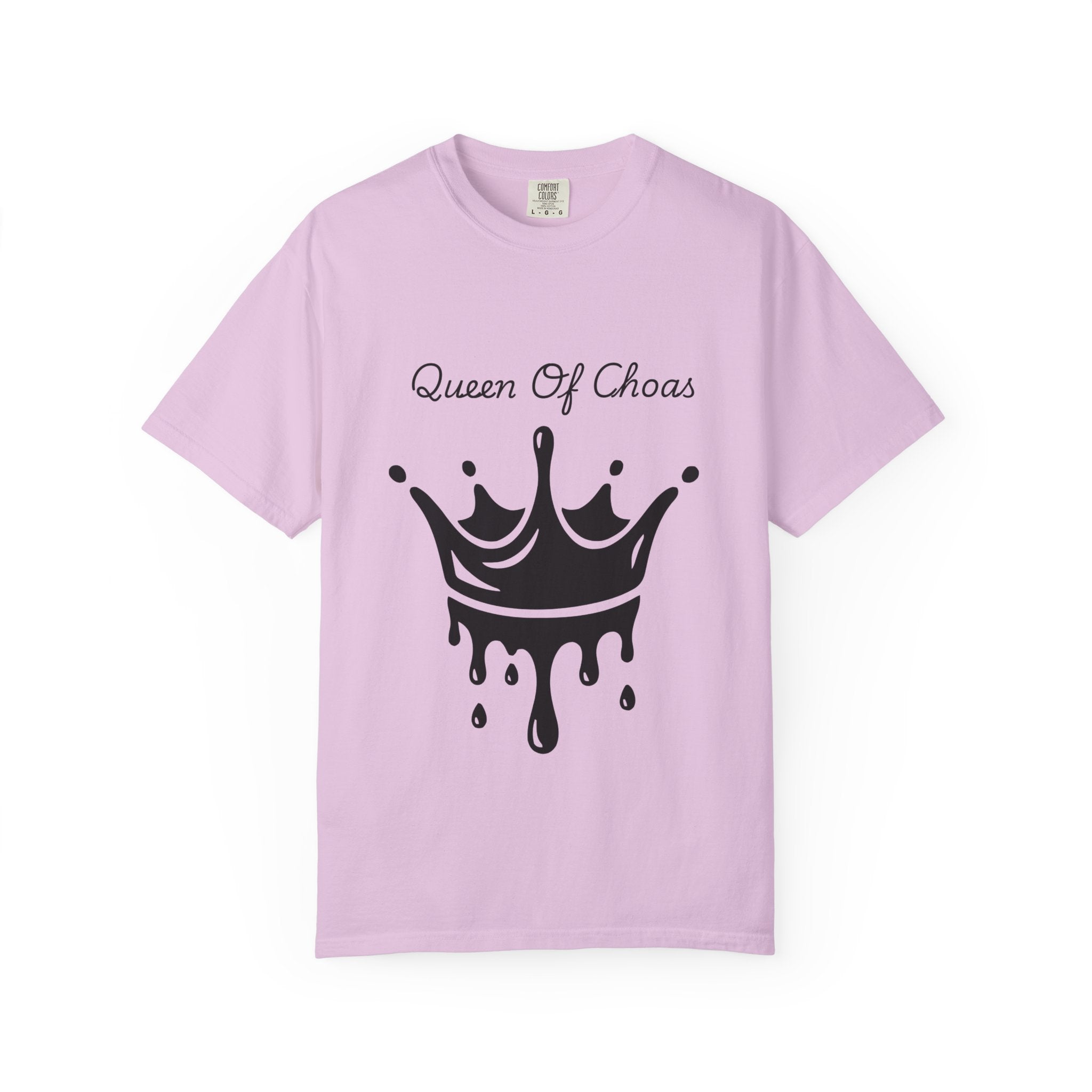 Queen of Chaos T-Shirt, Unisex Garment-Dyed Tee, Fun Casual Wear, Unique Gift Idea, Perfect for Celebrations