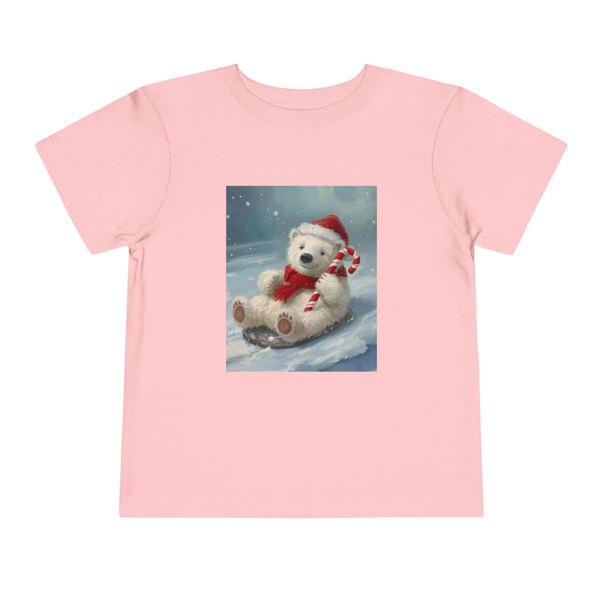 Cute Christmas Bear Toddler Short Sleeve Tee