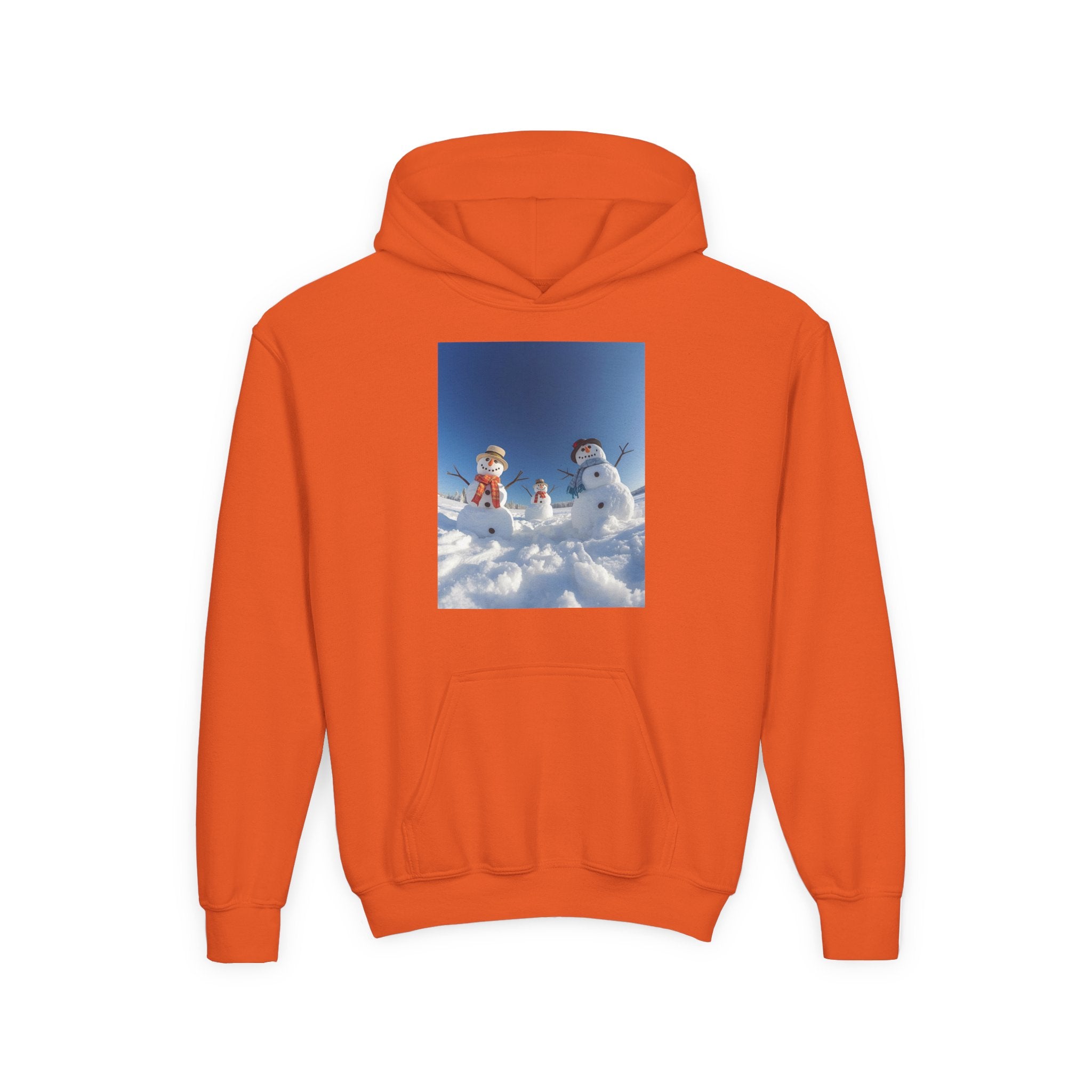 Festive Christmas Snowman Winter Magic Youth Hoodie with Snowman Design, Cozy Kids Sweatshirt, Holiday Gift, Winter Apparel, Cute Kids Clothing, Snow Lovers Hoodie