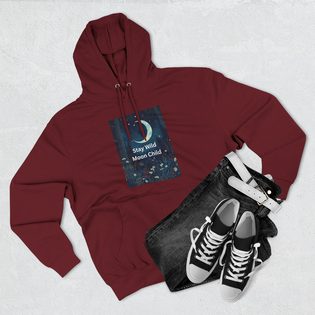Stay Wild Moon Child Hoodie - Cozy Fleece, Celestial Vibes, Perfect for Nature Lovers, Gifts for All Occasions, Unisex Apparel