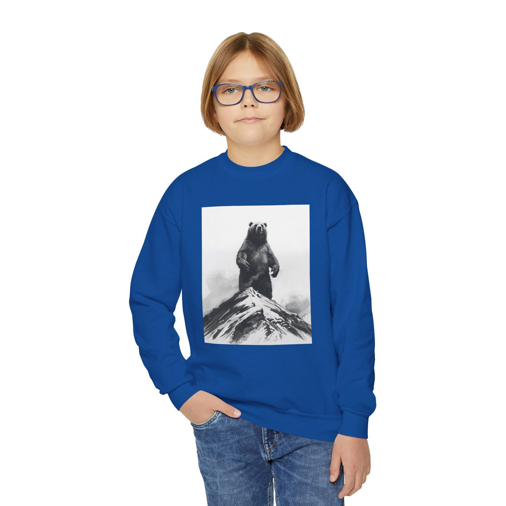 Bear Mountain Snow Youth Crewneck Sweatshirt