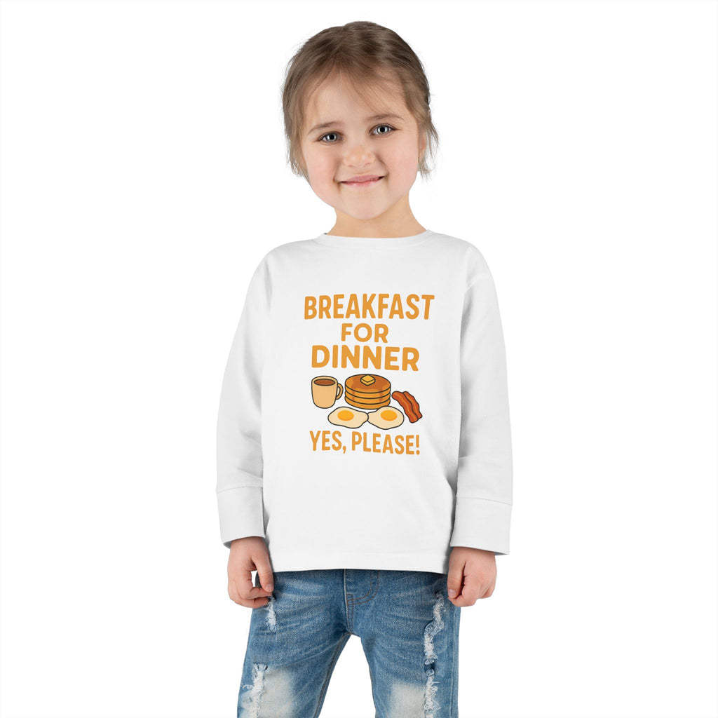 Breakfast For Dinner Toddler Long Sleeve Tee