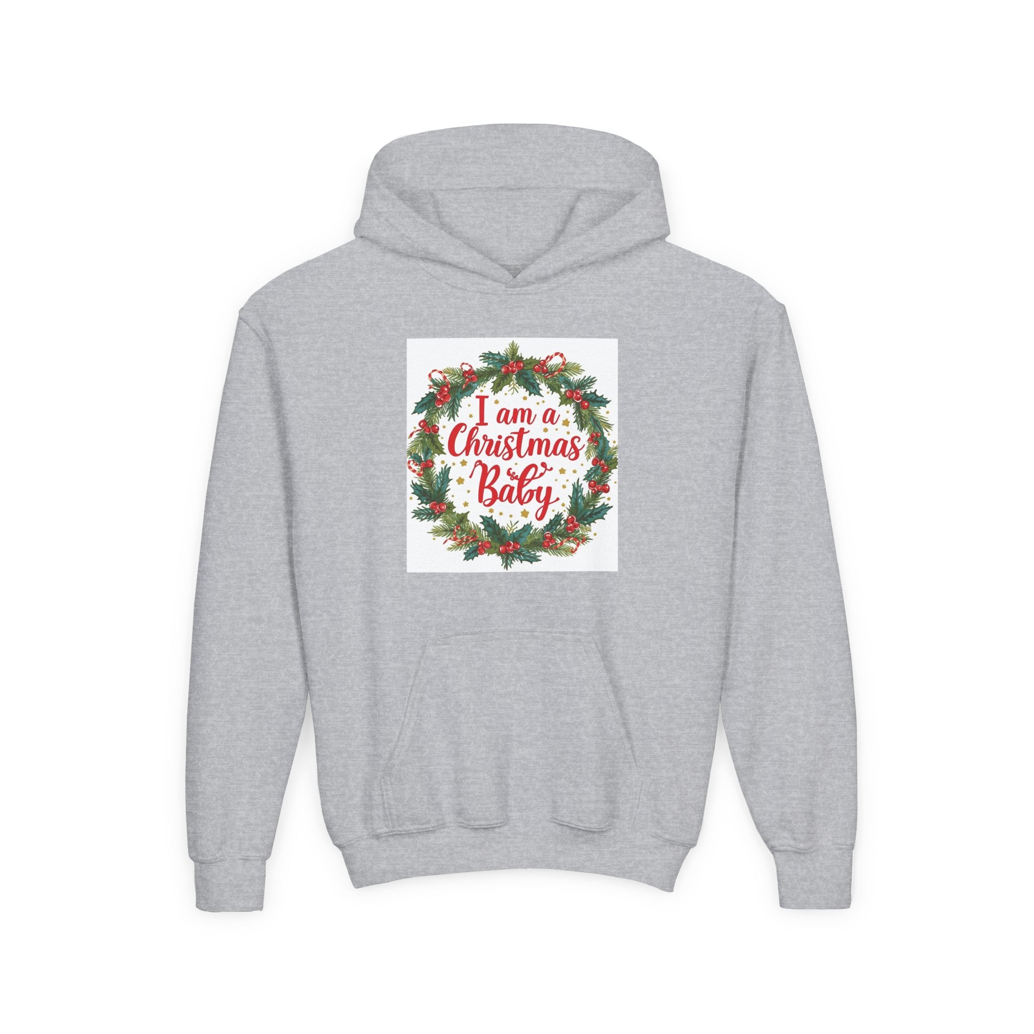 I Am A Christmas Baby Youth Heavy Blend Hooded Sweatshirt
