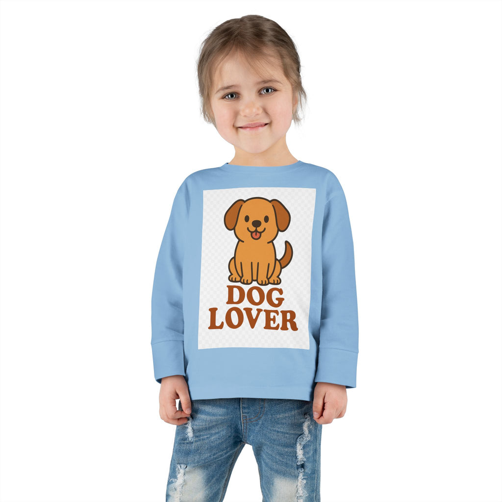 Toddler Dog Lover Long Sleeve Tee - Cute Pet Gift, Kids Animal Shirt, Birthday Present, Dog Theme Apparel, Puppy Enthusiast Gift