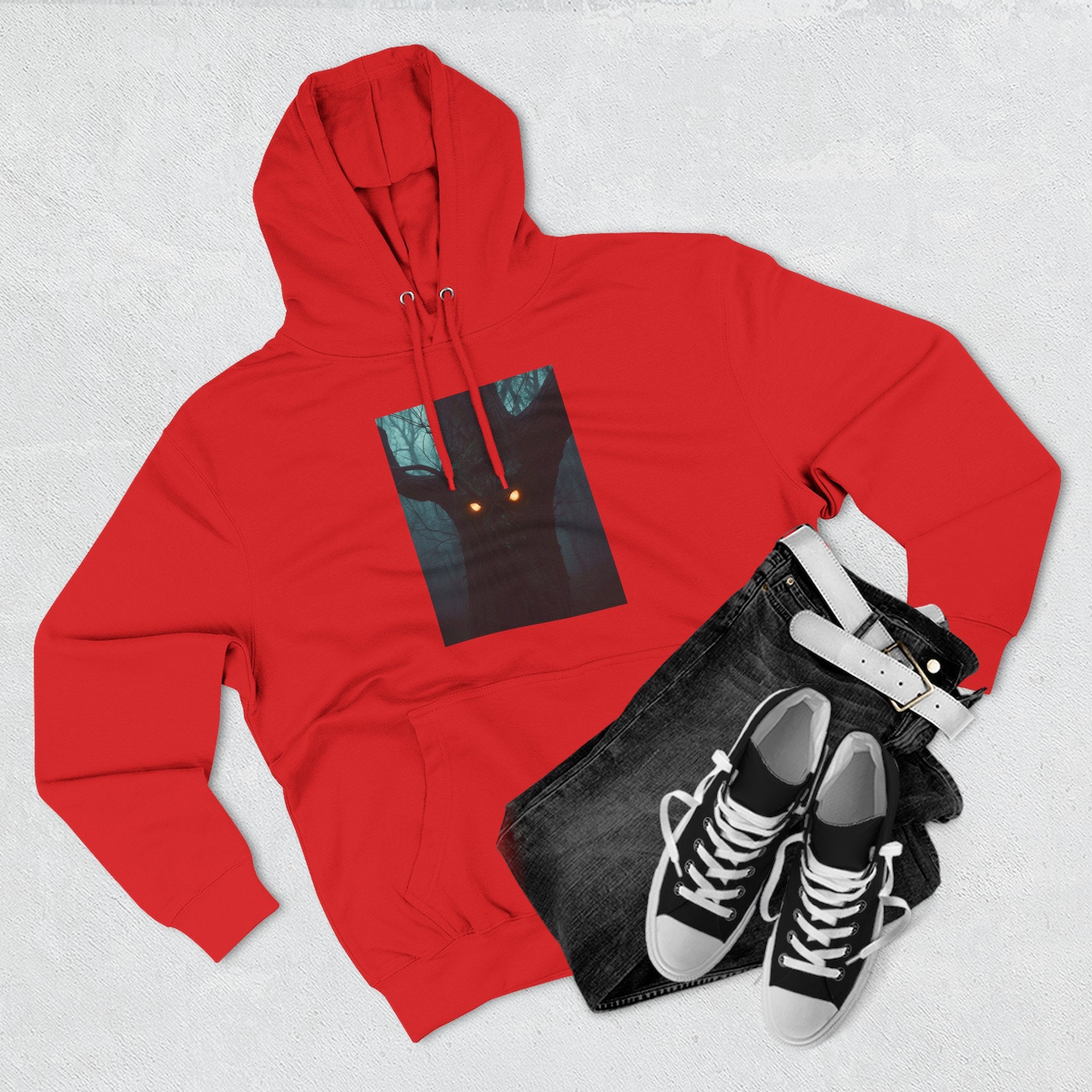 Chilling Nighttime Hoodie, Cozy Fleece Sweatshirt, Outdoor Adventure Attire, Perfect for Bonfire Nights, Gifts for Nature Lovers