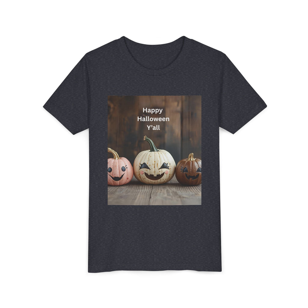 Happy Halloween Youth Tee, Kids Halloween Shirt, Pumpkin T-Shirt, Fall Festival Apparel, Trick or Treat Wear, Spooky Season Top