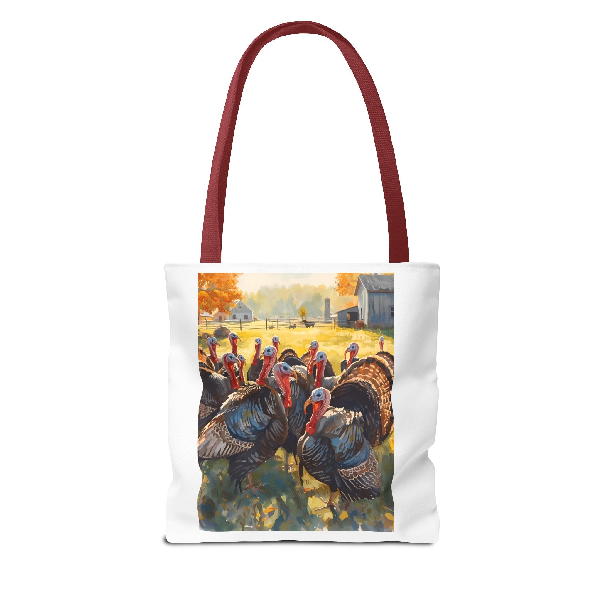 Thanksgiving Turkey Tote Bag, Fall Harvest Bags, Floral Market Bag, Reusable Eco-Friendly Carry-All, Holiday Gift for Turkey Lovers