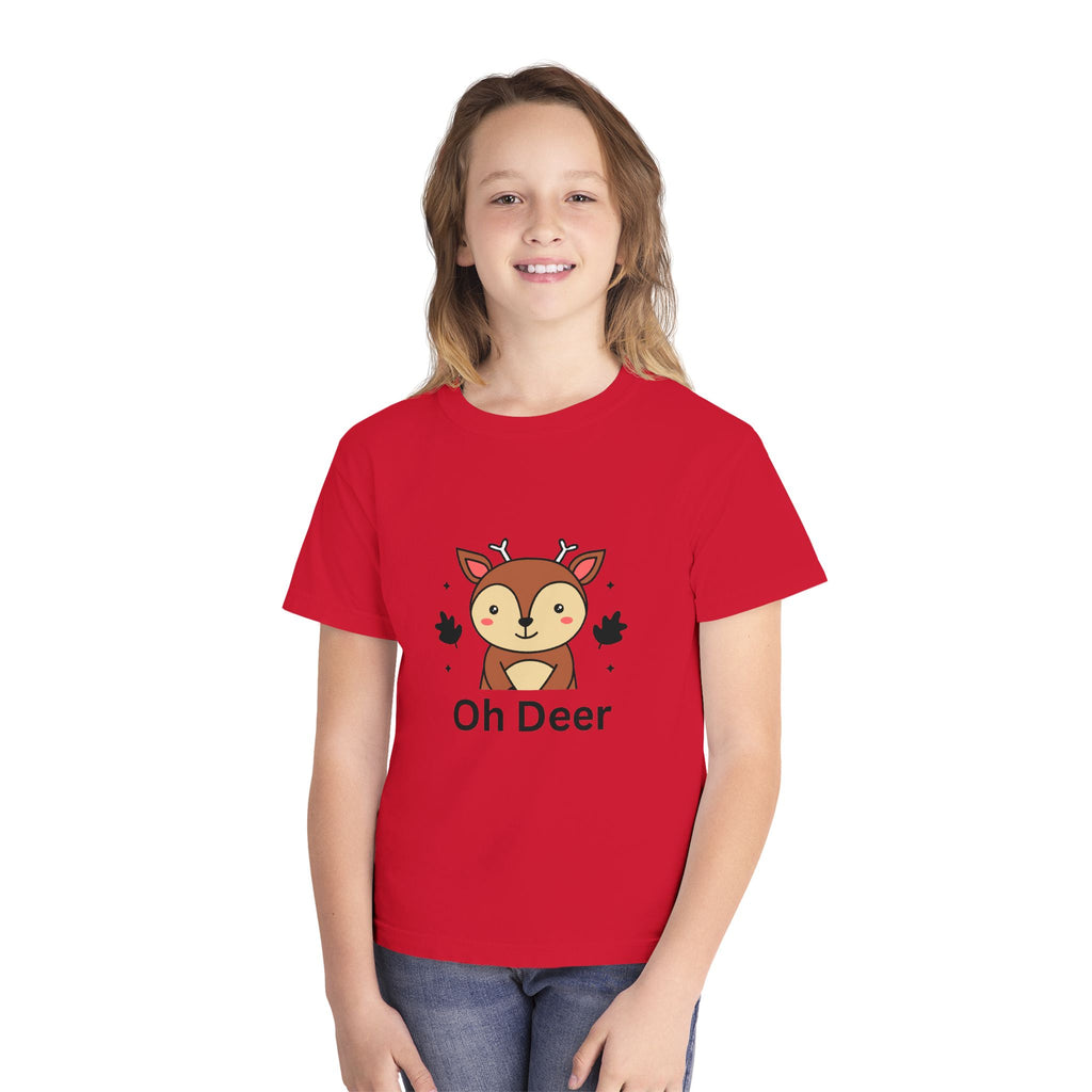 Funny Kids Tee - "Oh Deer" Design, Youth Shirt, Cute Animal Graphic, Perfect Gift for Birthdays, Holidays, or Playtime