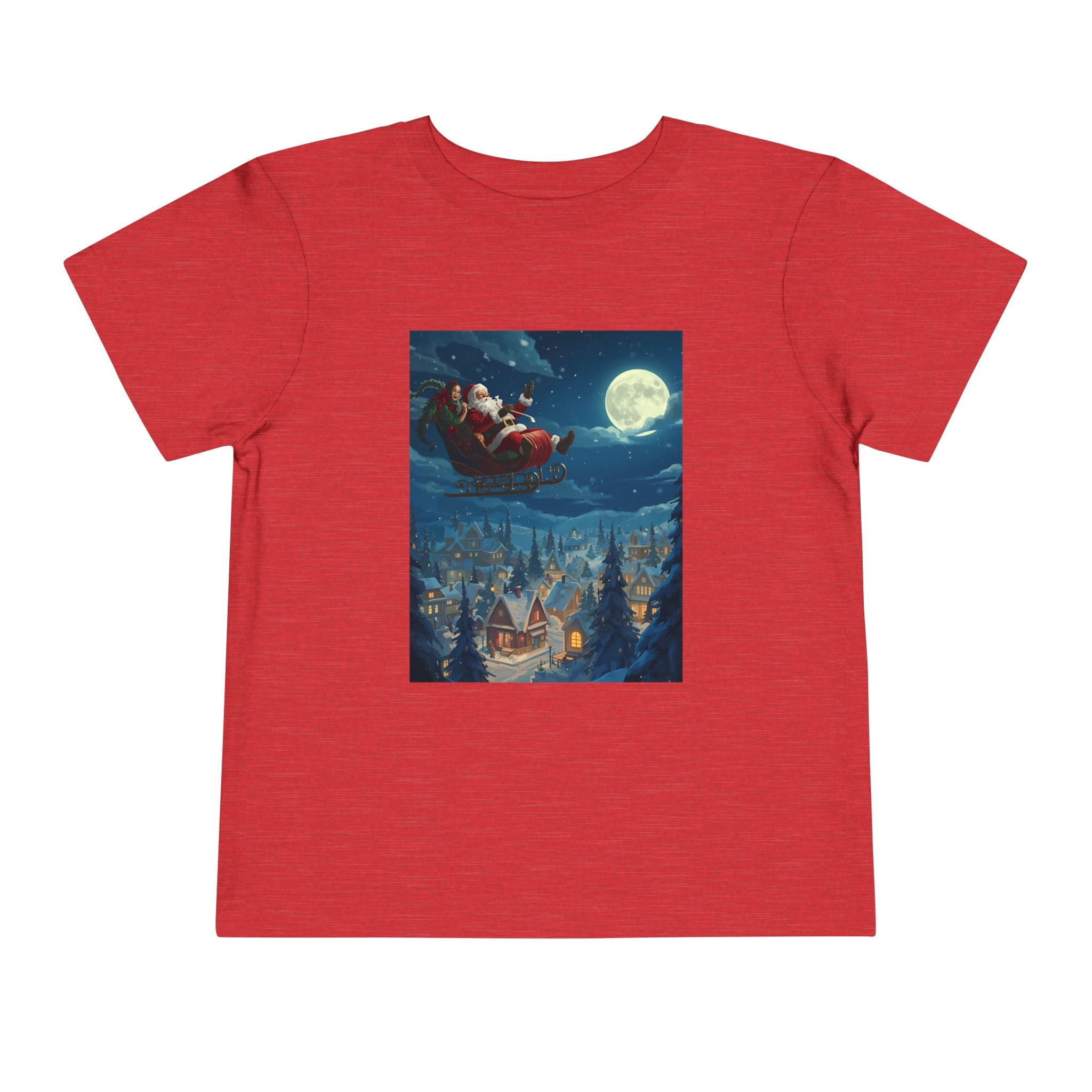 Christmas Santa Sleigh Toddler Short Sleeve Tee