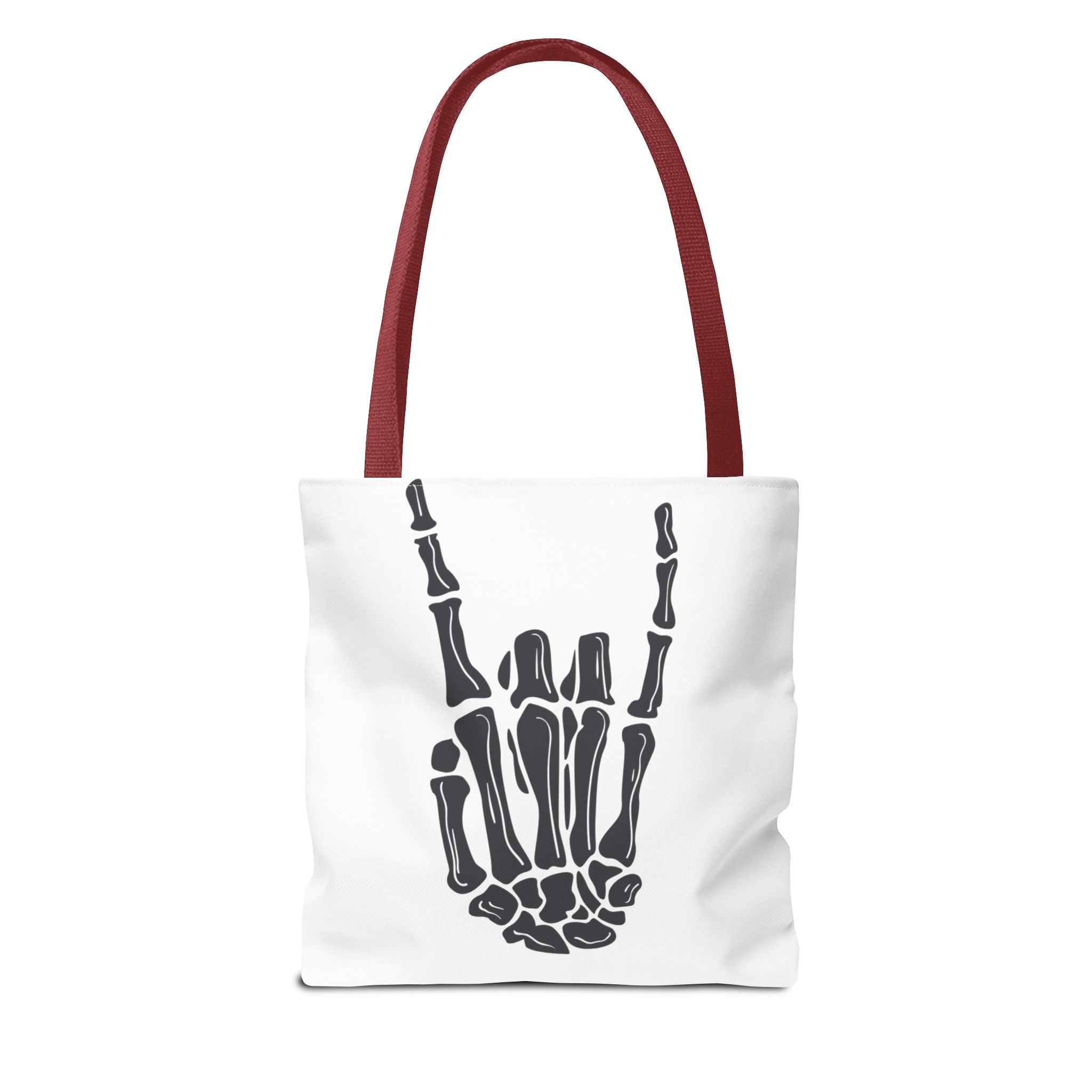 Rock On Skeleton Tote Bag, Goth Tote, Halloween Accessory, Cute Gift for Teens, Festival Bag, Band Merchandise