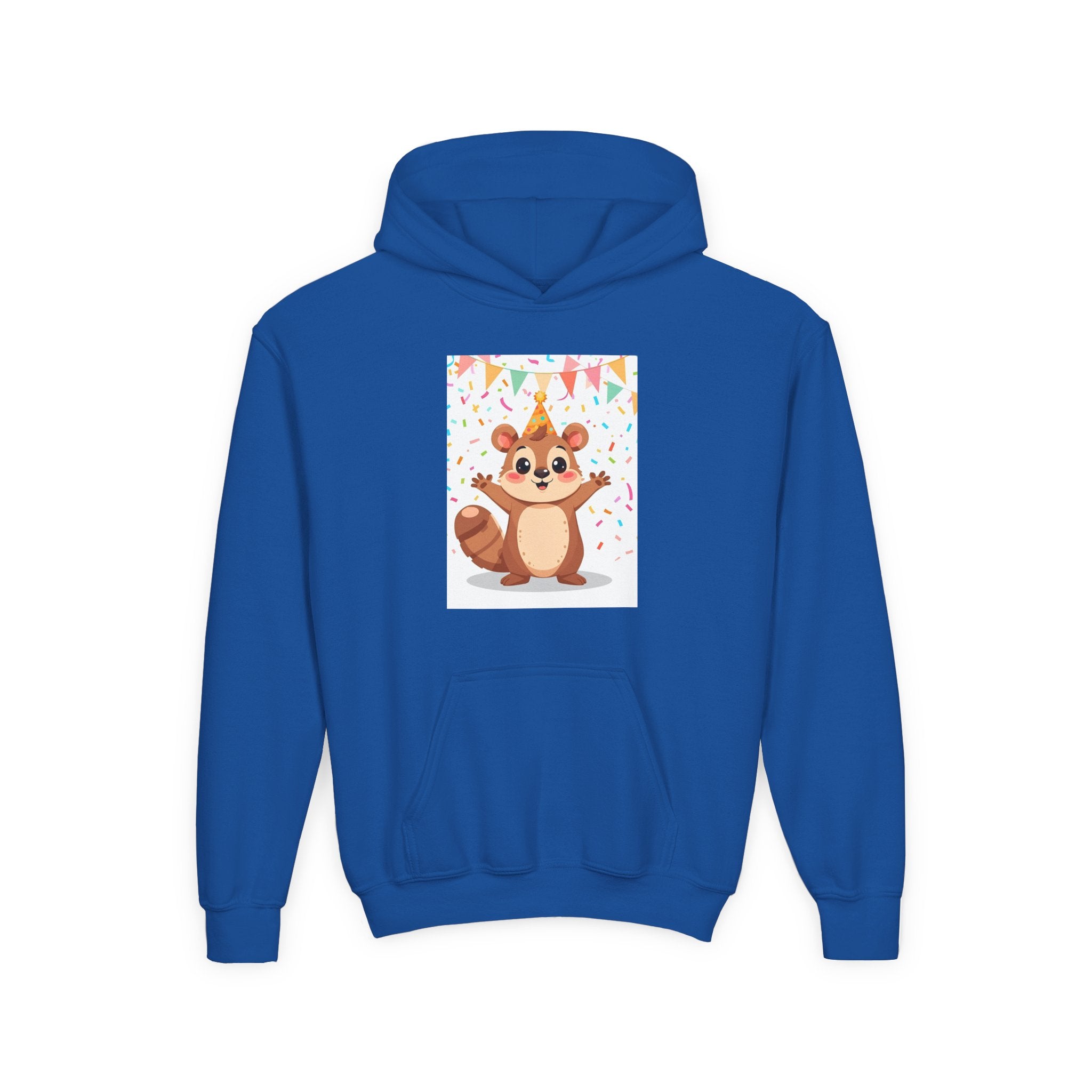 Party Animal With Squirl Youth Heavy Blend Hooded Sweatshirt