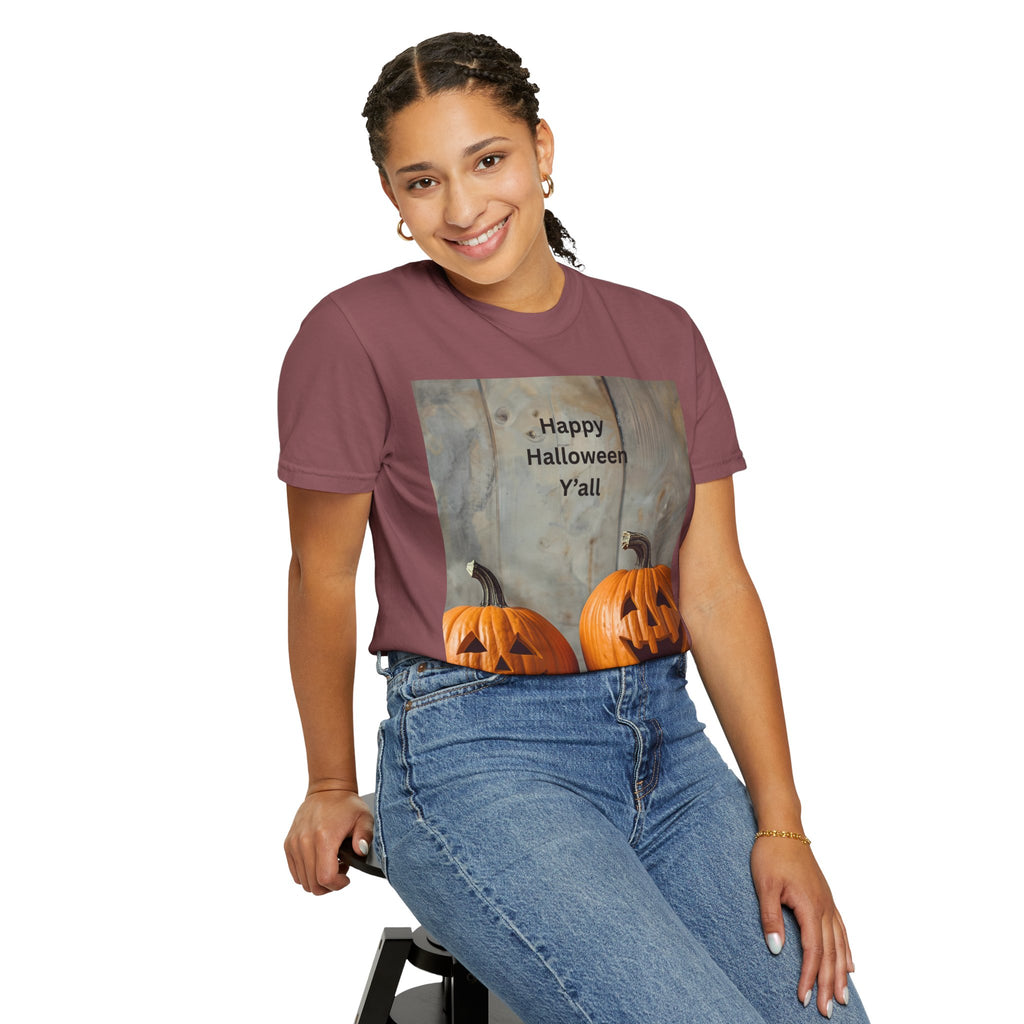 Happy Halloween Y'all T-Shirt | Cozy Fall Tee, Pumpkin Shirt, Unisex Halloween Apparel, October Gift, Casual Wear