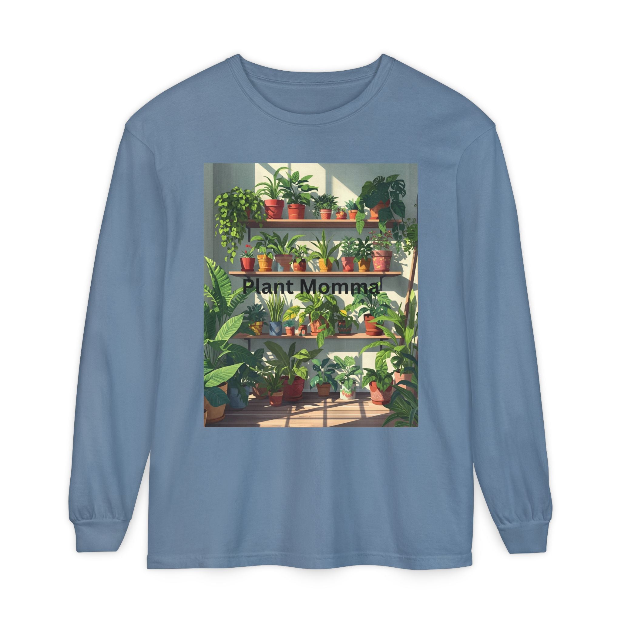 Plant Momma Long Sleeve T-Shirt, Perfect for Plant Lovers, Gardening Gifts, Eco-friendly Fashion, Casual Wear, Spring Celebrations