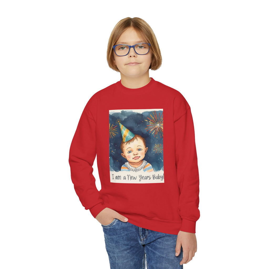 I Am A New Years Baby Youth Crewneck Sweatshirt