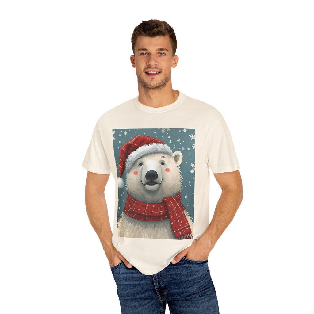 Cozy Holiday Polar Bear T-Shirt, Christmas Tee, Unisex Shirt, Festive Apparel, Gift for Animal Lovers, Winter Wear