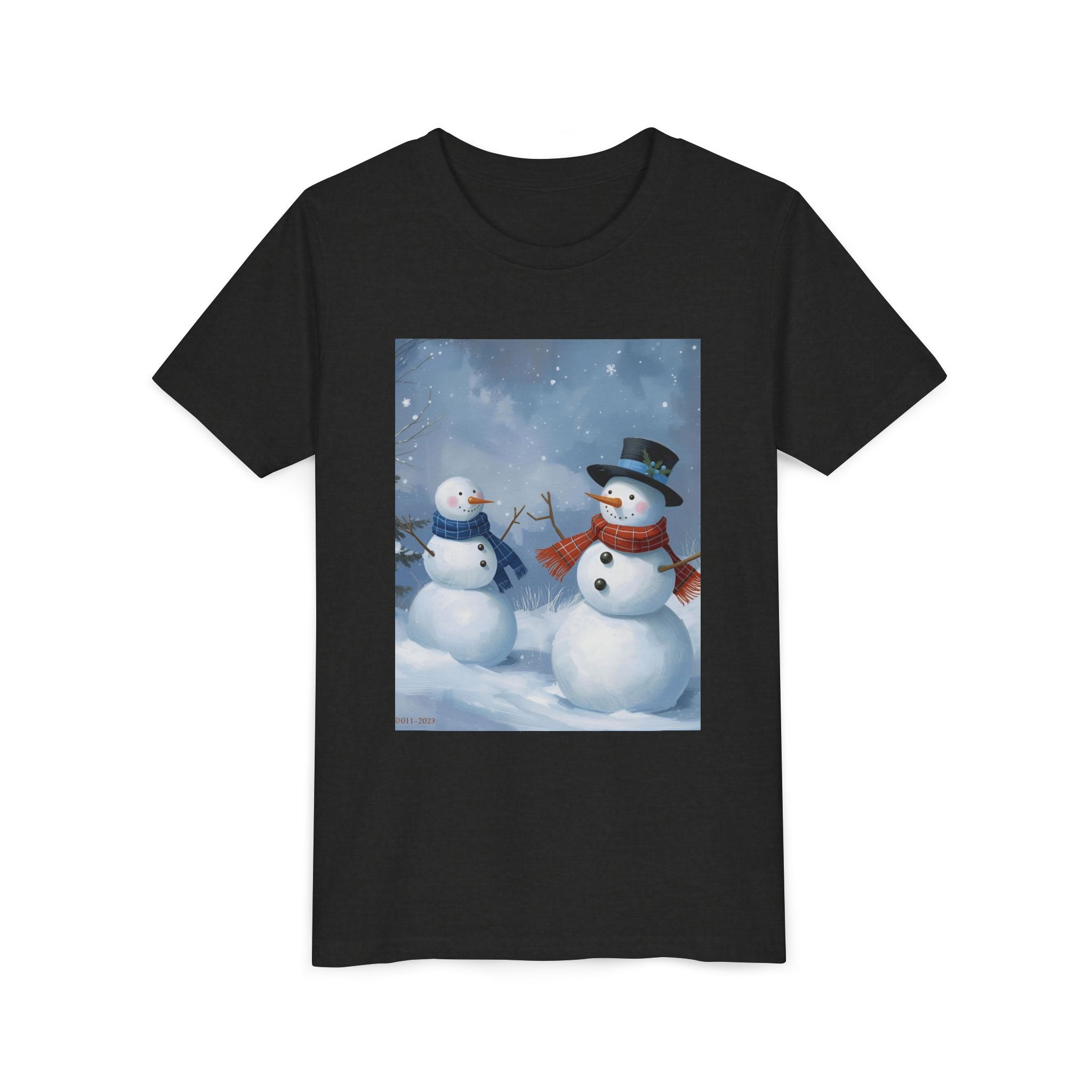 Christmas Snowman Family Youth Short Sleeve Tee