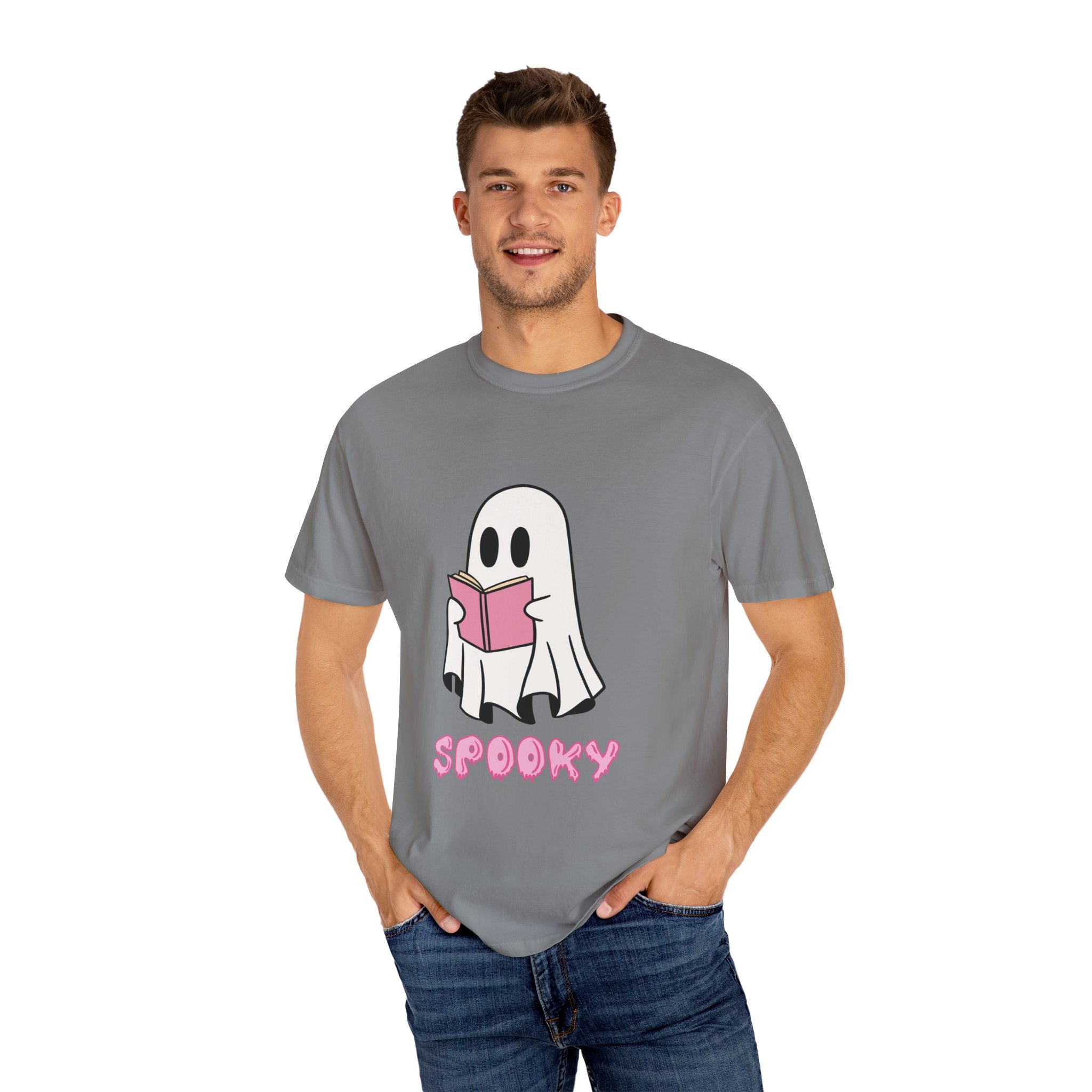 Spooky Ghost Reading T-Shirt | Unisex Halloween Tee, Cute Horror Gift, Cozy Casual Wear, Literary Costume Party, Ghost Lover Shirt
