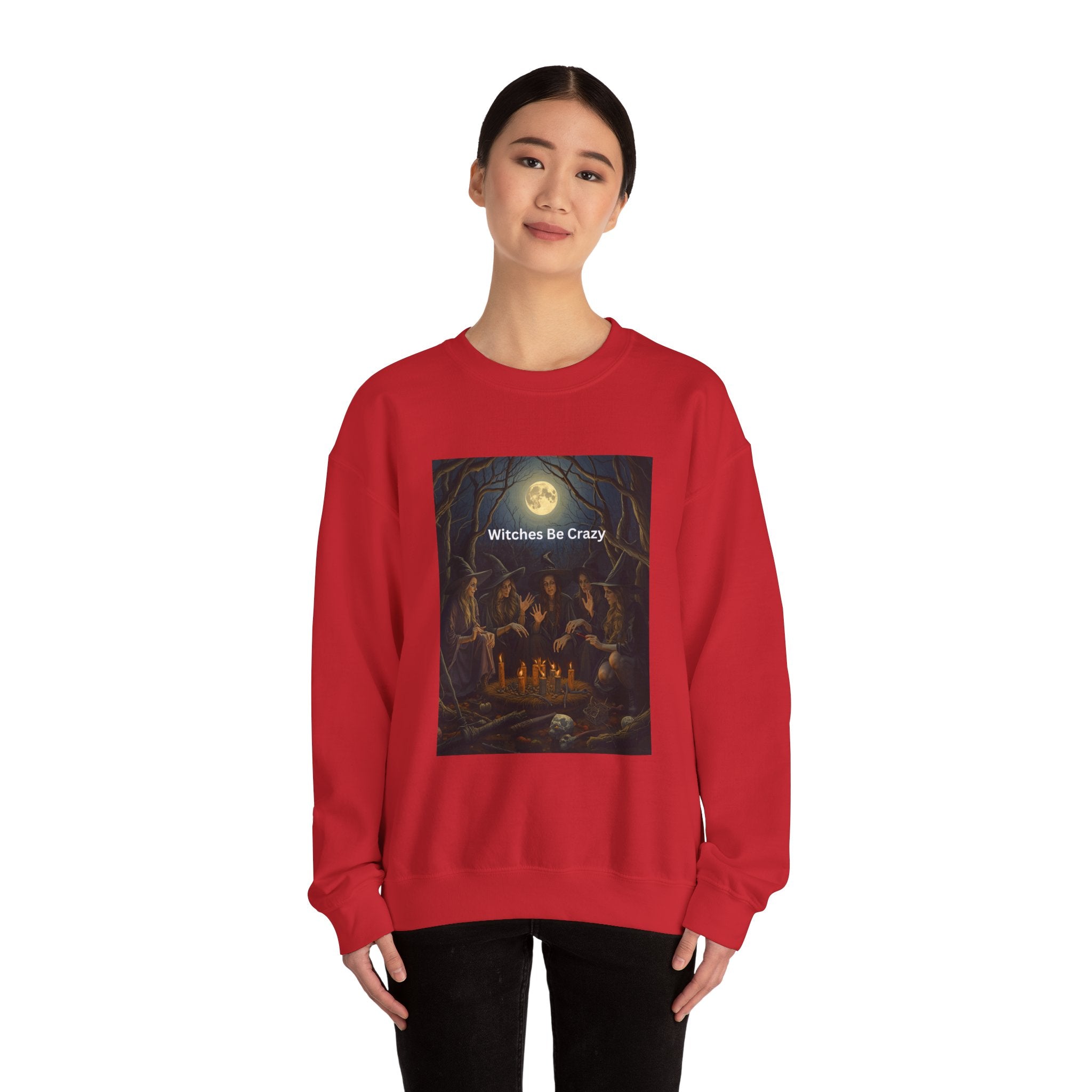 Spooky Halloween Witches Be Crazy Crewneck Sweatshirt, Cozy Halloween Apparel, Unisex Fall Fashion, Witchy Gifts, Casual Everyday Wear
