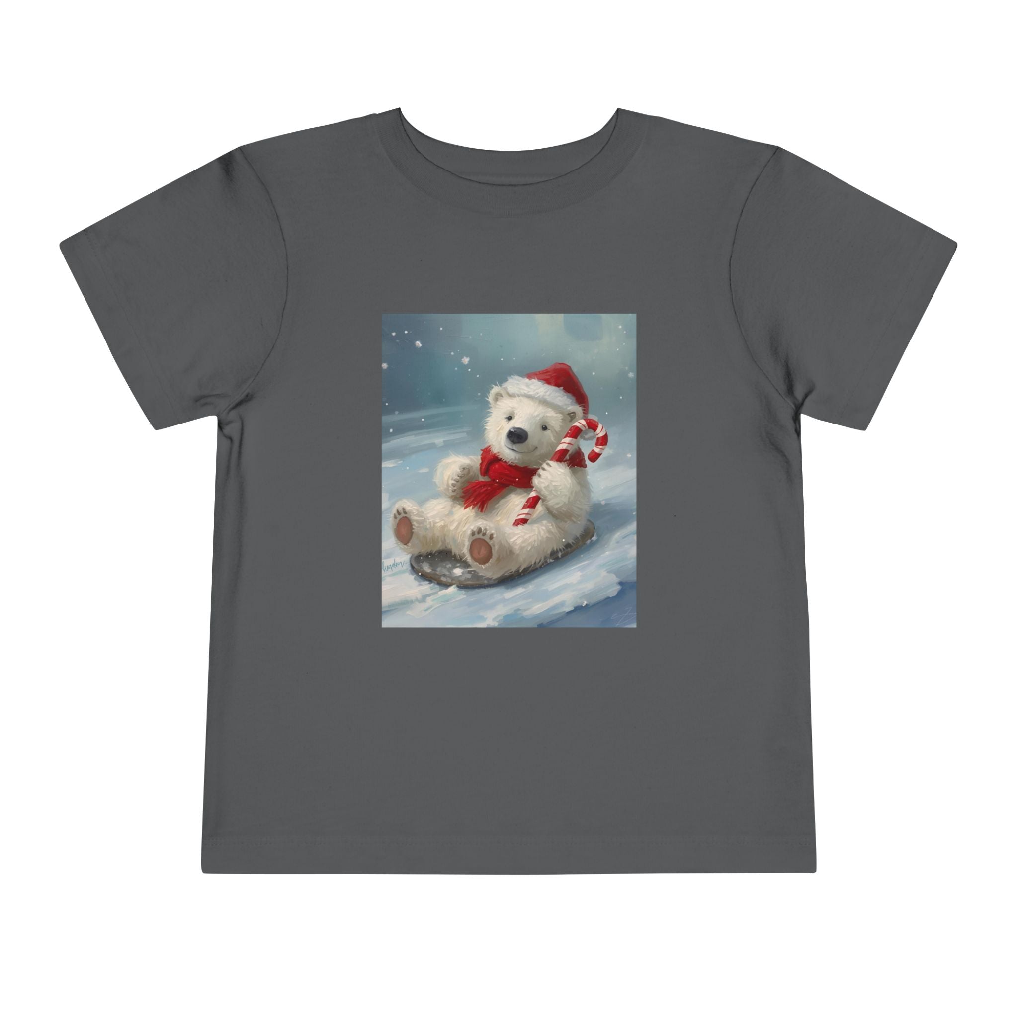 Cute Christmas Bear Toddler Short Sleeve Tee