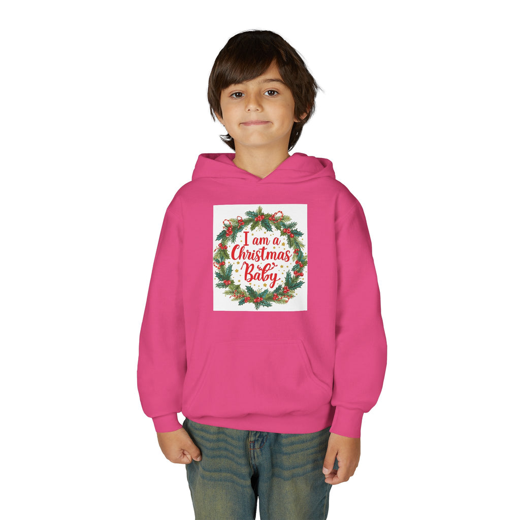 I Am A Christmas Baby Youth Heavy Blend Hooded Sweatshirt