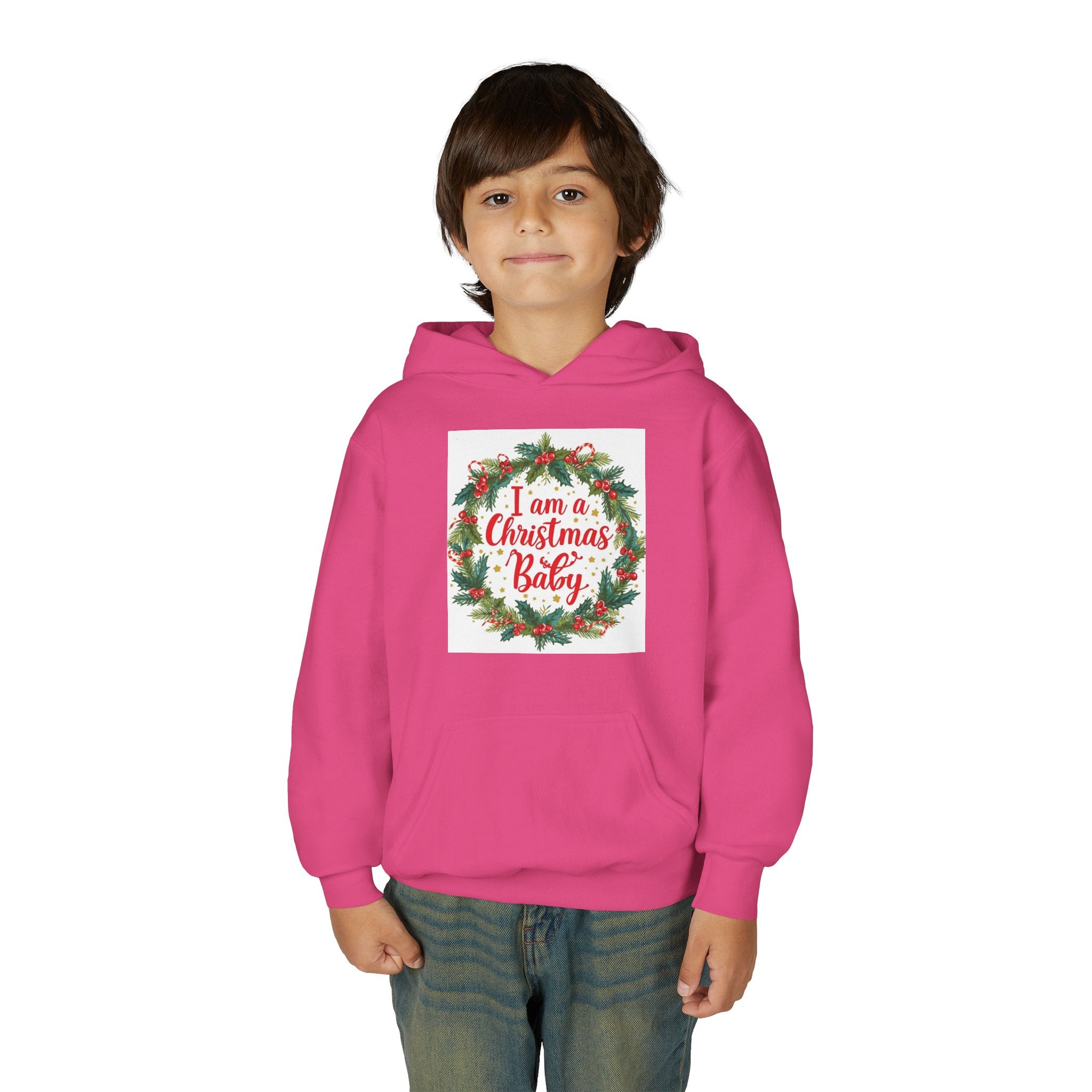 I Am A Christmas Baby Youth Heavy Blend Hooded Sweatshirt