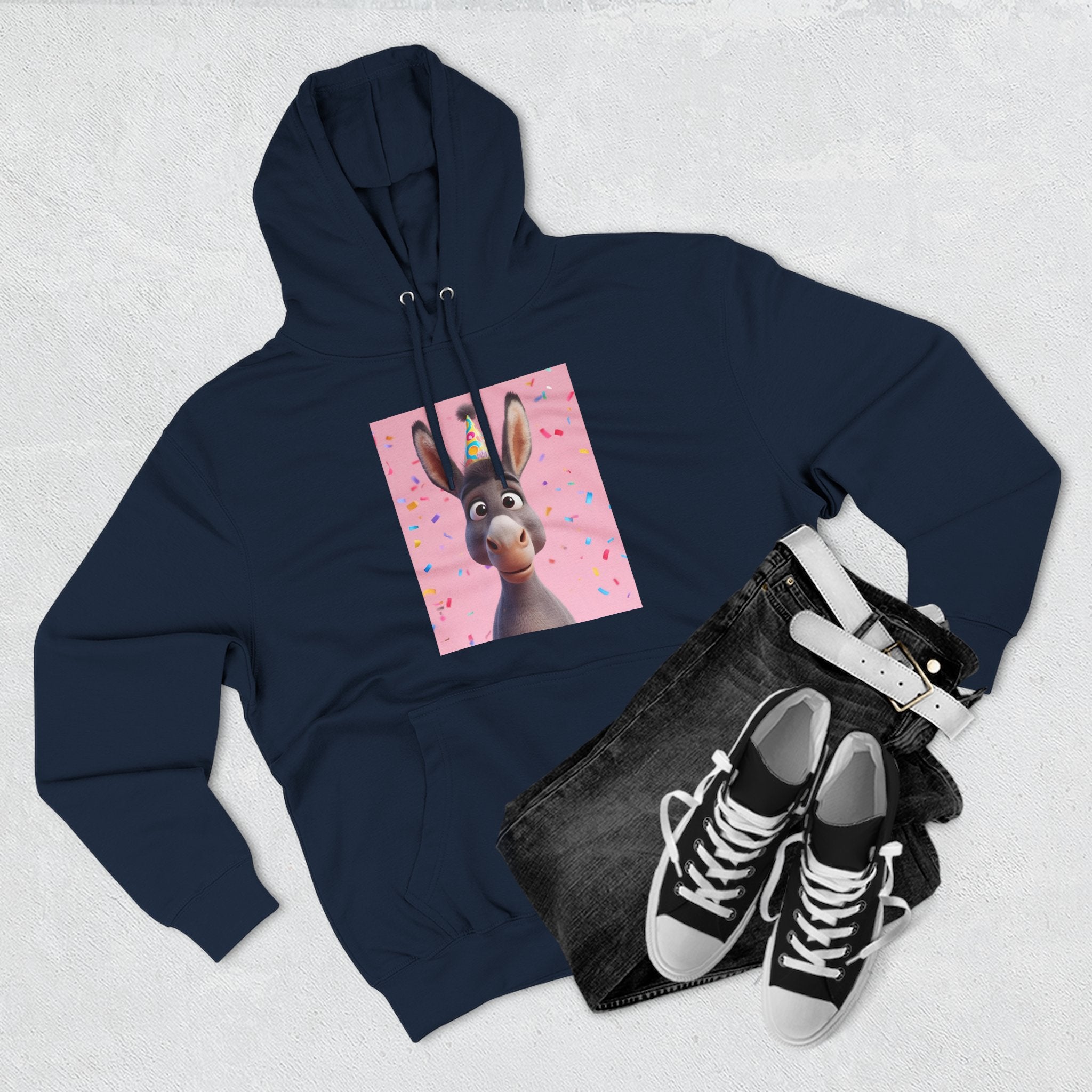 Donkey Birthday Three-Panel Fleece Hoodie