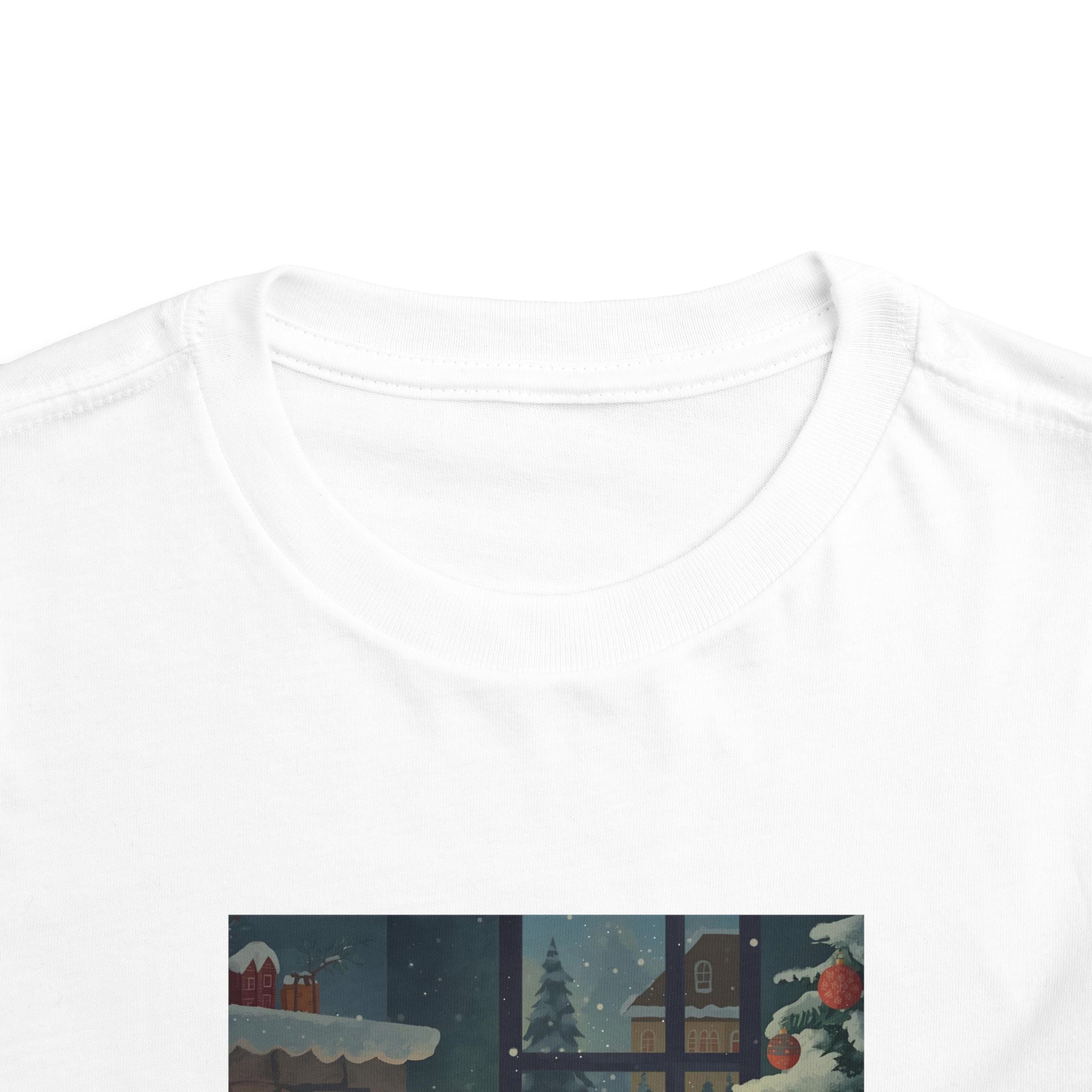 Cute Cat Christmas Festive Toddler Short Sleeve Tee