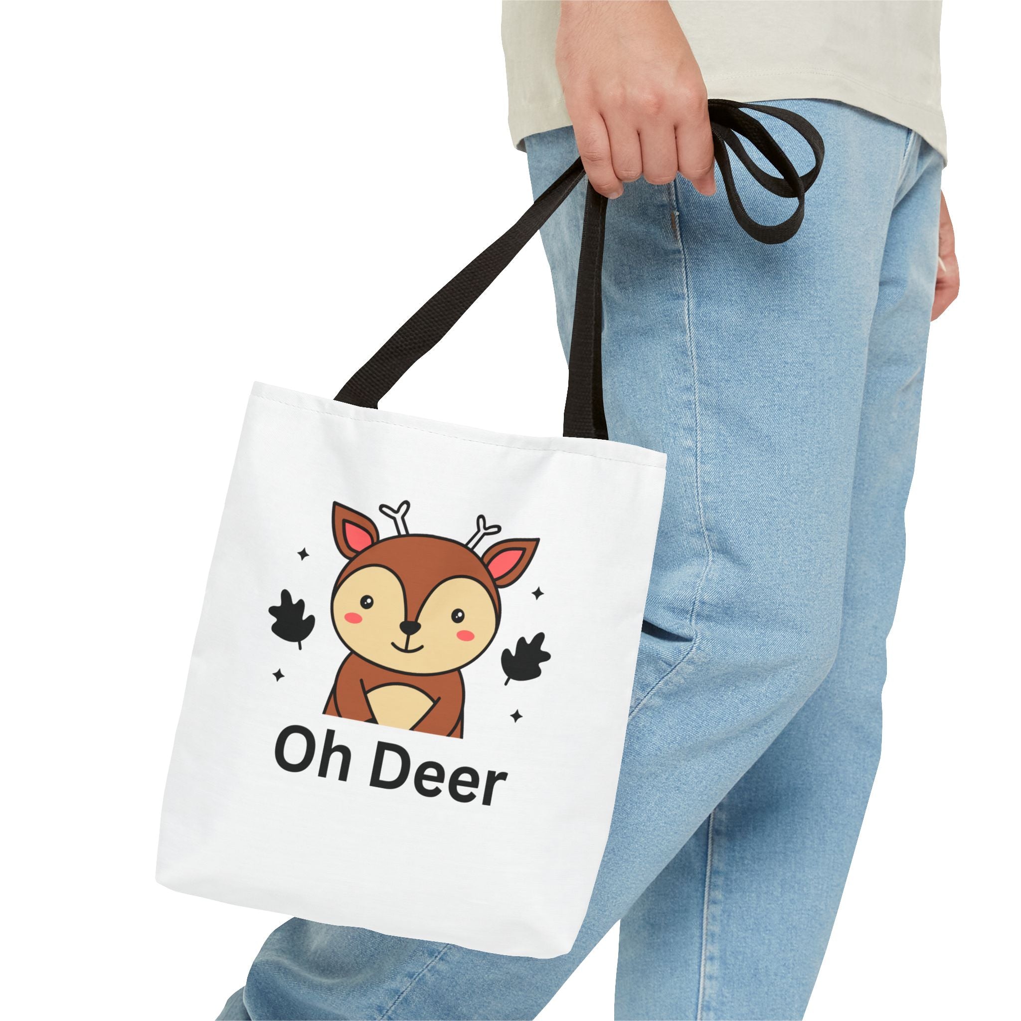 Oh Deer Cute Tote Bag - Forest Animal Lover Gift, Fun Shopper Bag, Eco-Friendly Tote, Animal Print Carryall, Unique Gift for Kids