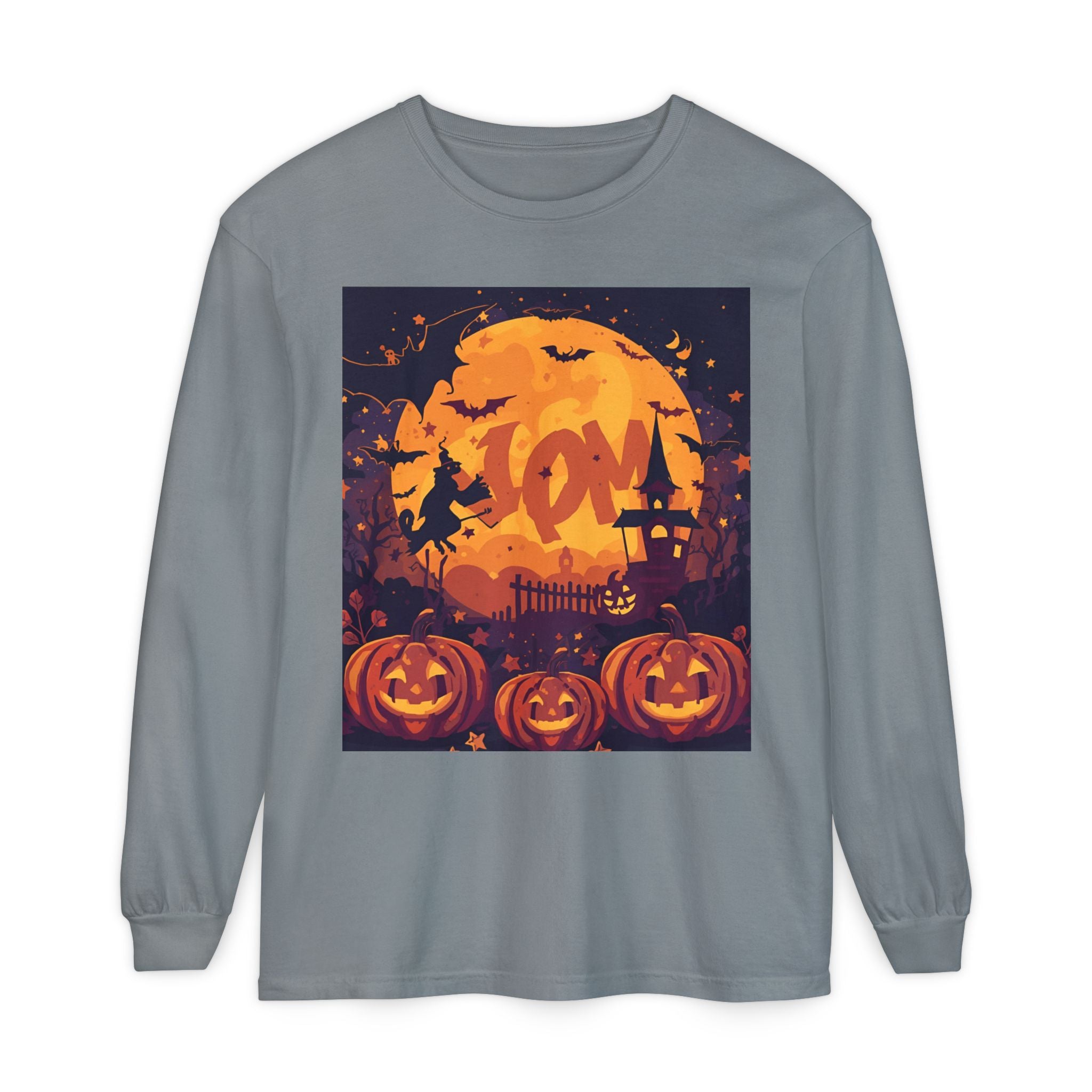 Halloween Pumpkin Long Sleeve T-Shirt, Unisex Spooky Shirt, Fall Apparel, Halloween Costume, Cozy Autumn Top, Halloween Party Wear