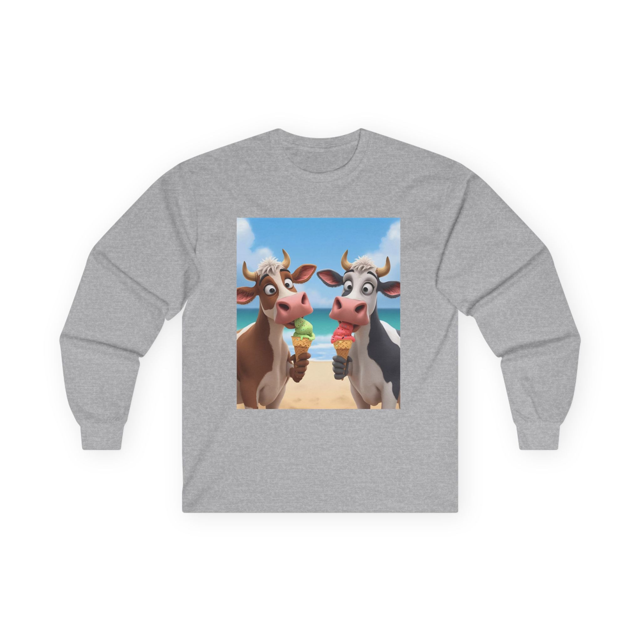 Funny Beach Cows Unisex Ultra Cotton Long Sleeve Tee